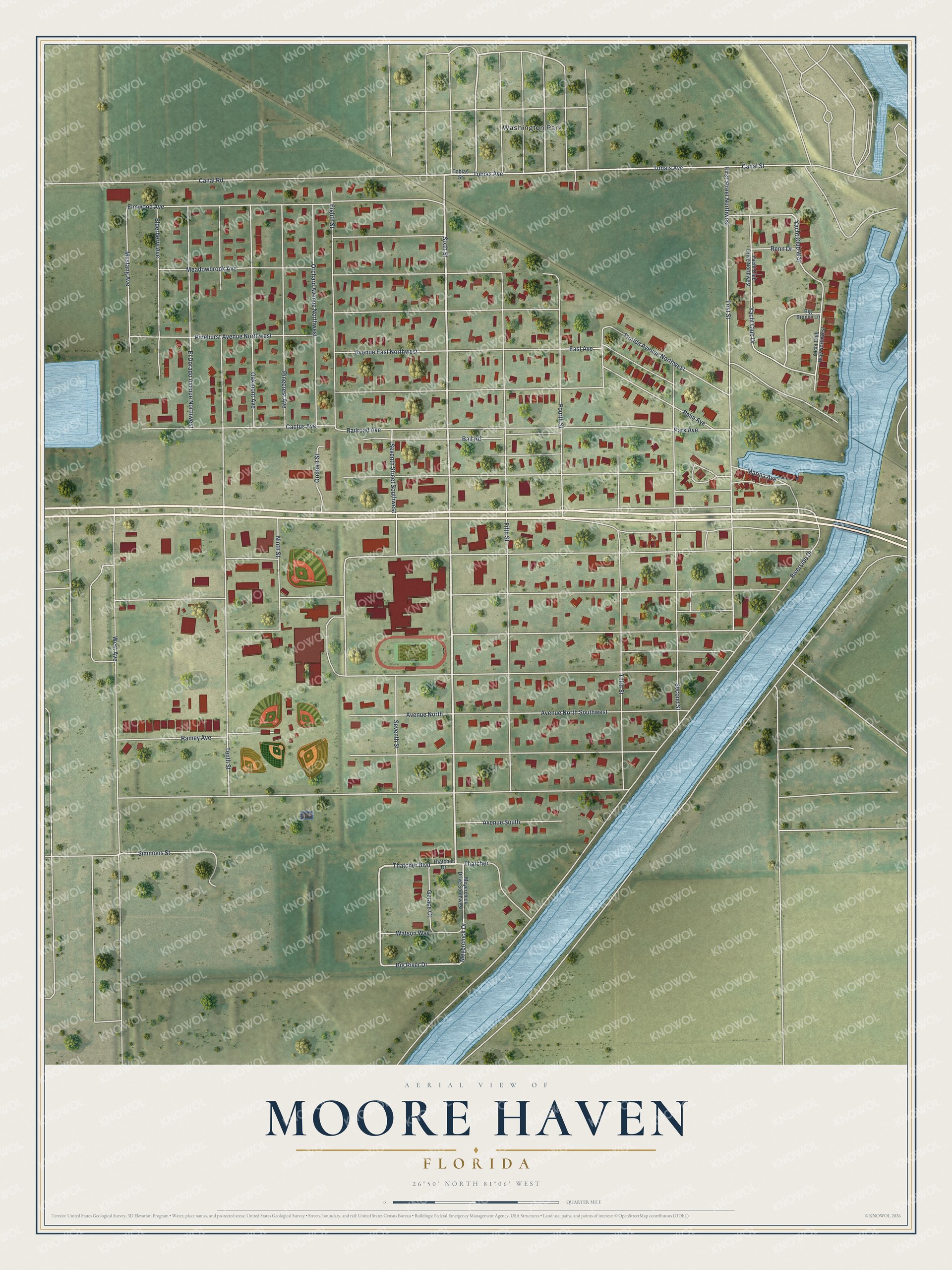 Watermarked full-map preview of Moore Haven, Florida