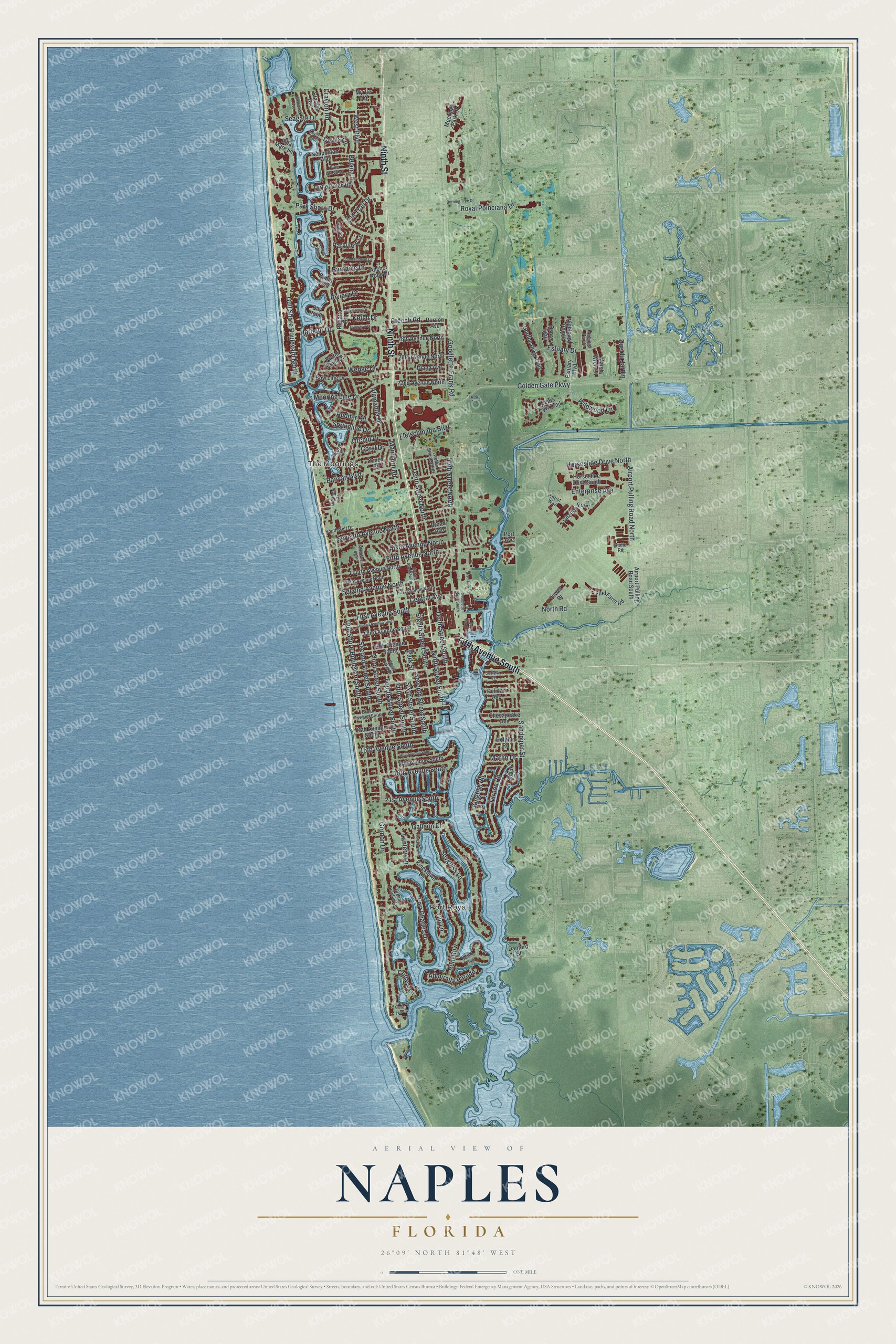 Watermarked full-map preview of Naples, Florida