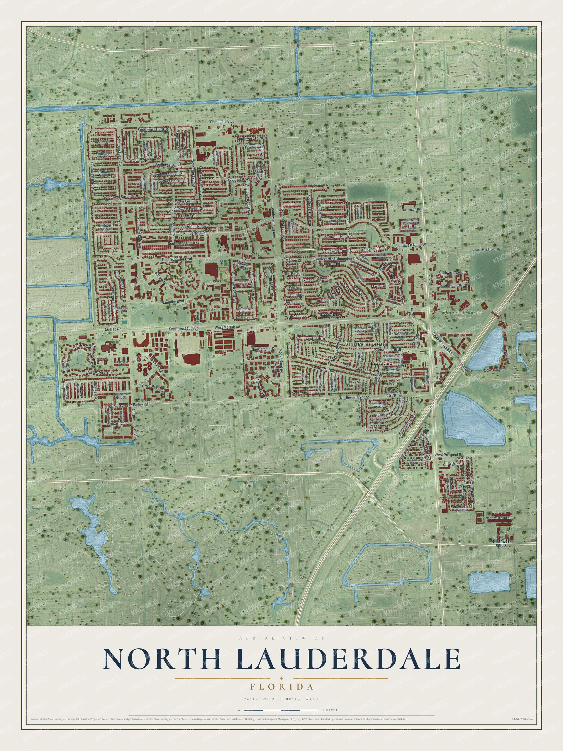 Watermarked full-map preview of North Lauderdale, Florida
