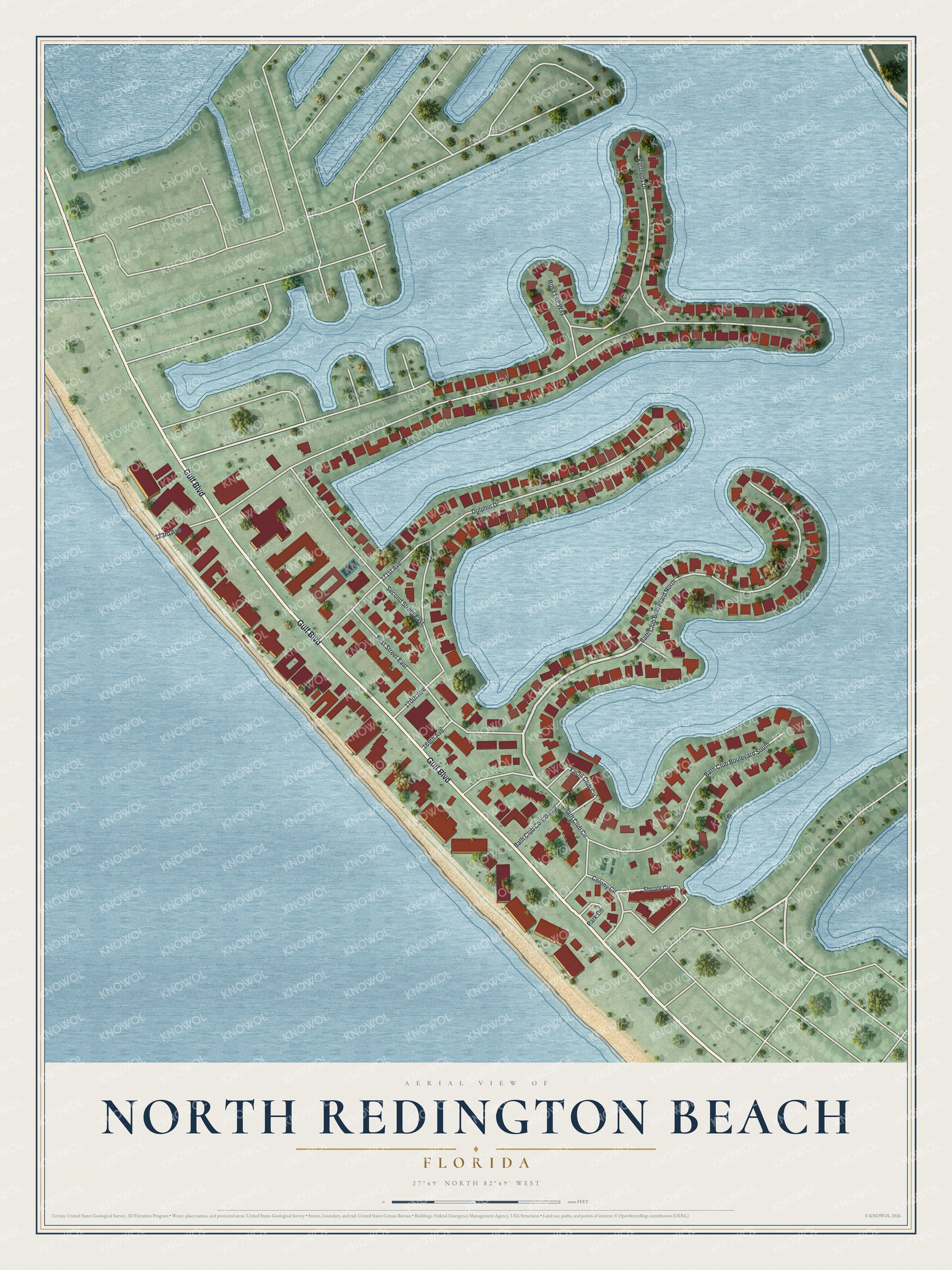 Watermarked full-map preview of North Redington Beach, Florida