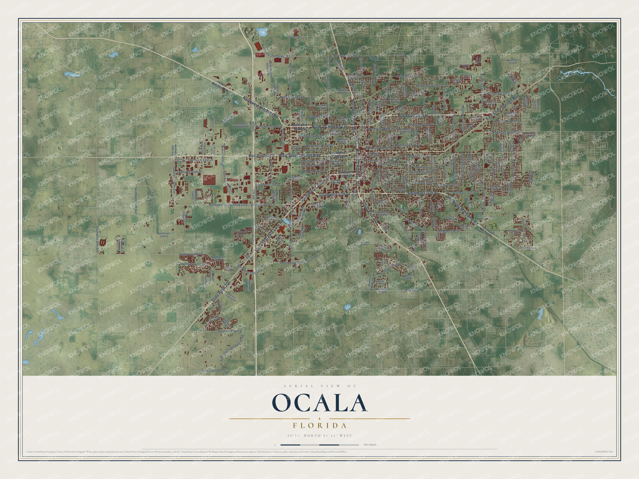 Watermarked full-map preview of Ocala, Florida