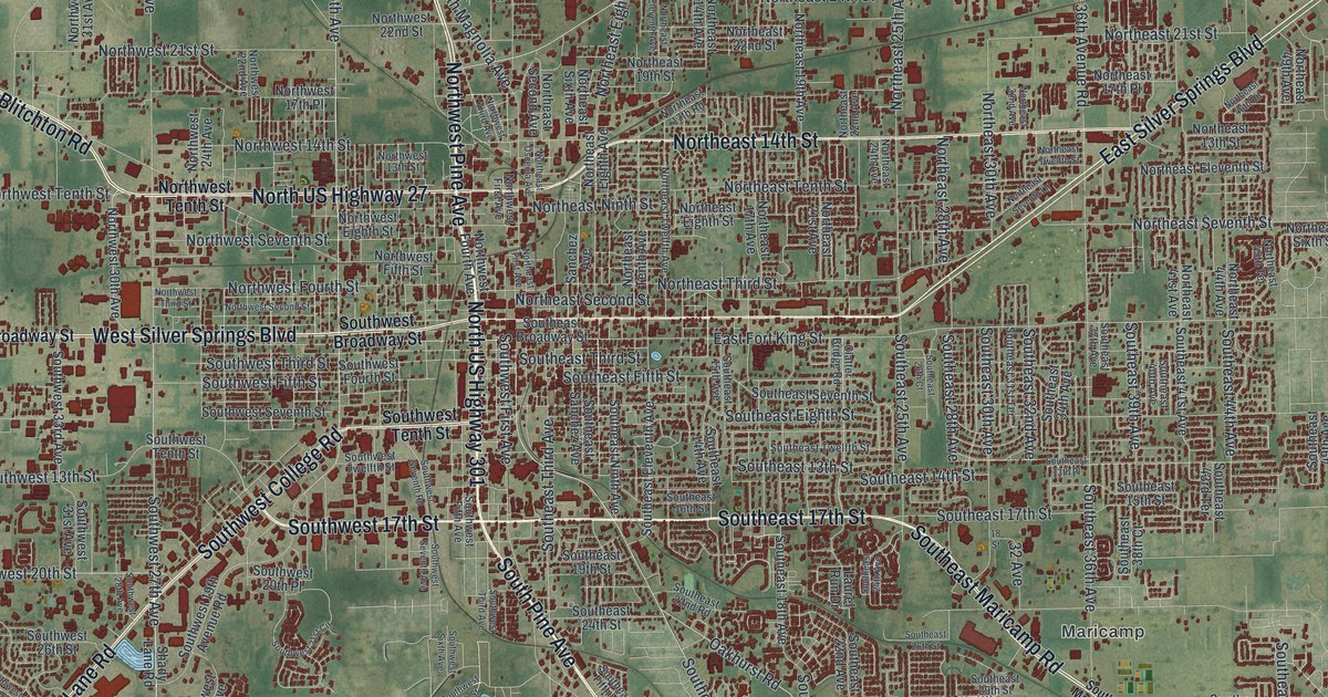 Map of Ocala, Florida