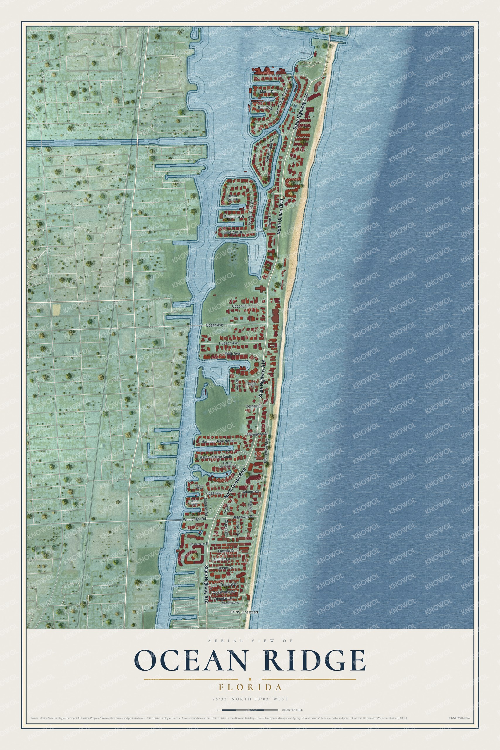 Watermarked full-map preview of Ocean Ridge, Florida