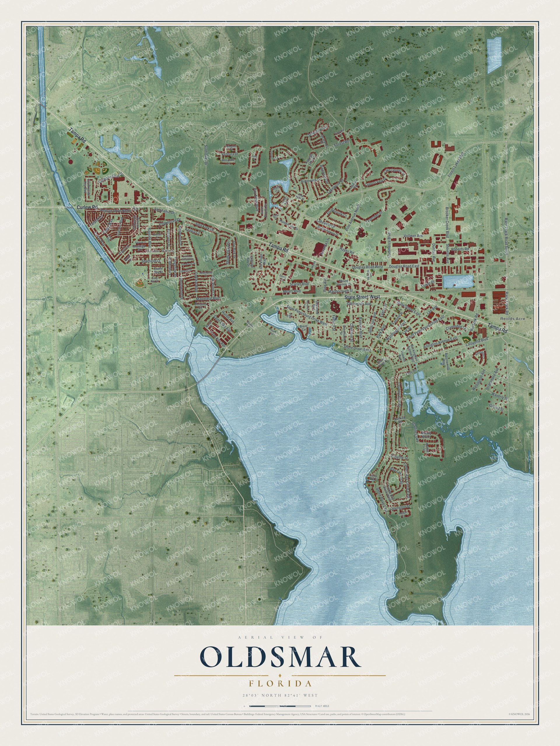Watermarked full-map preview of Oldsmar, Florida