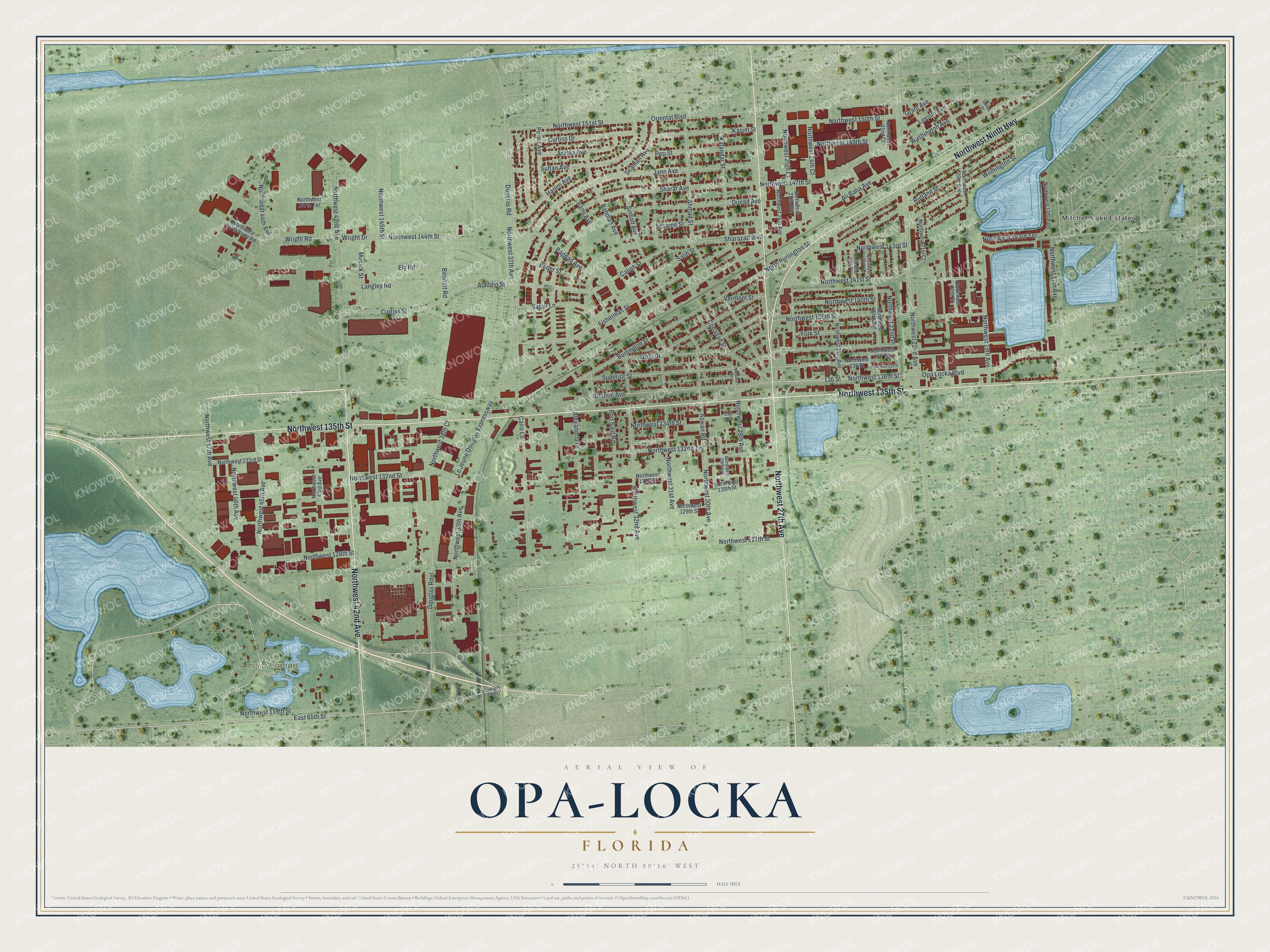 Watermarked full-map preview of Opa-locka, Florida