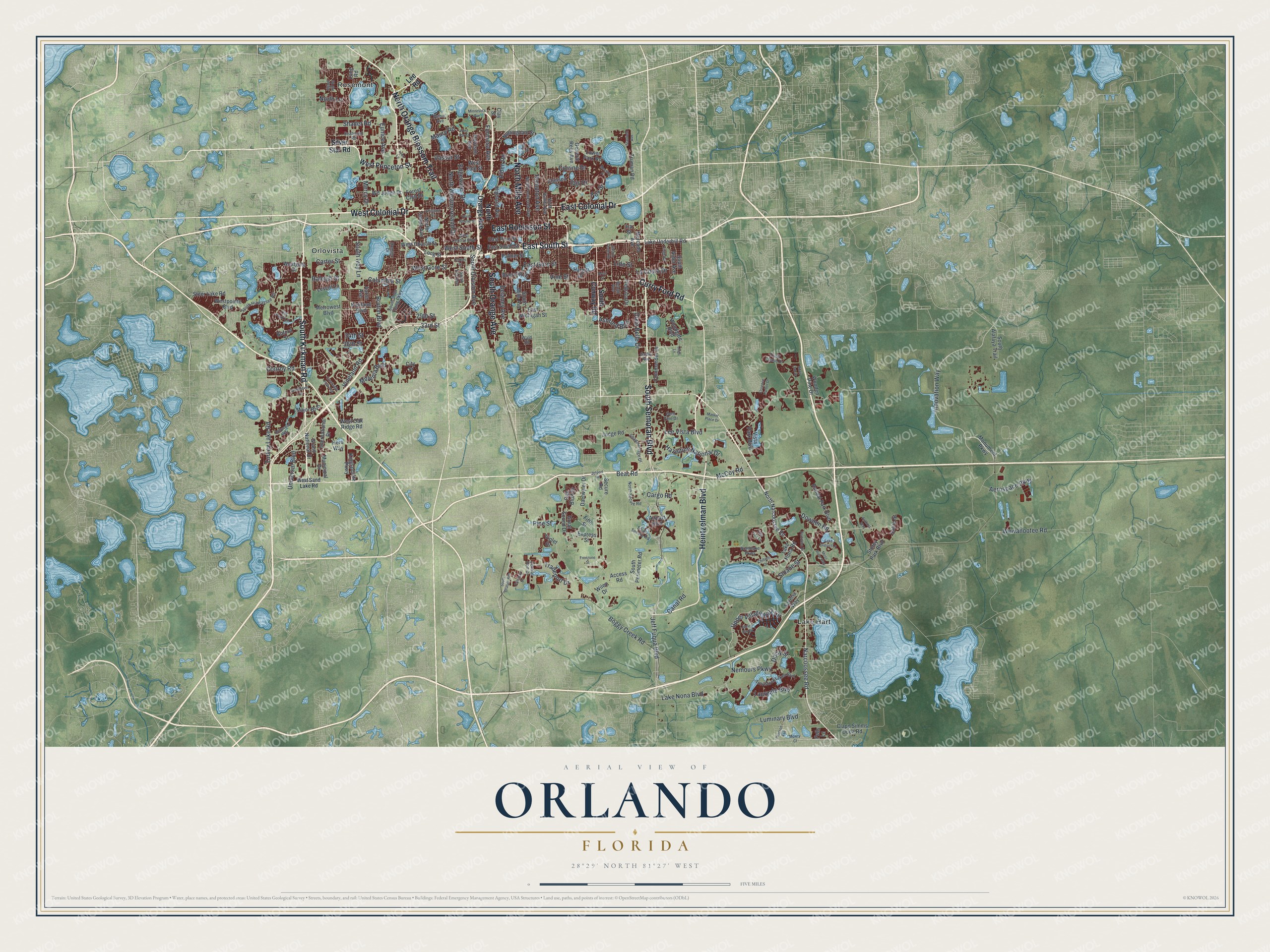 Watermarked full-map preview of Orlando, Florida