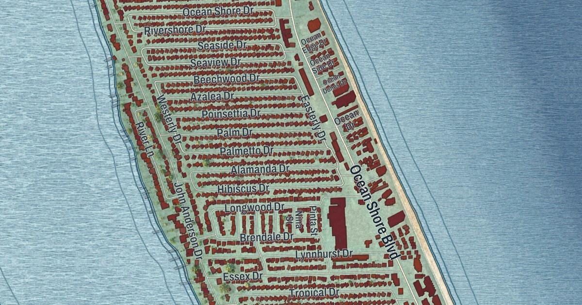 Map of Ormond-by-the-Sea, Florida