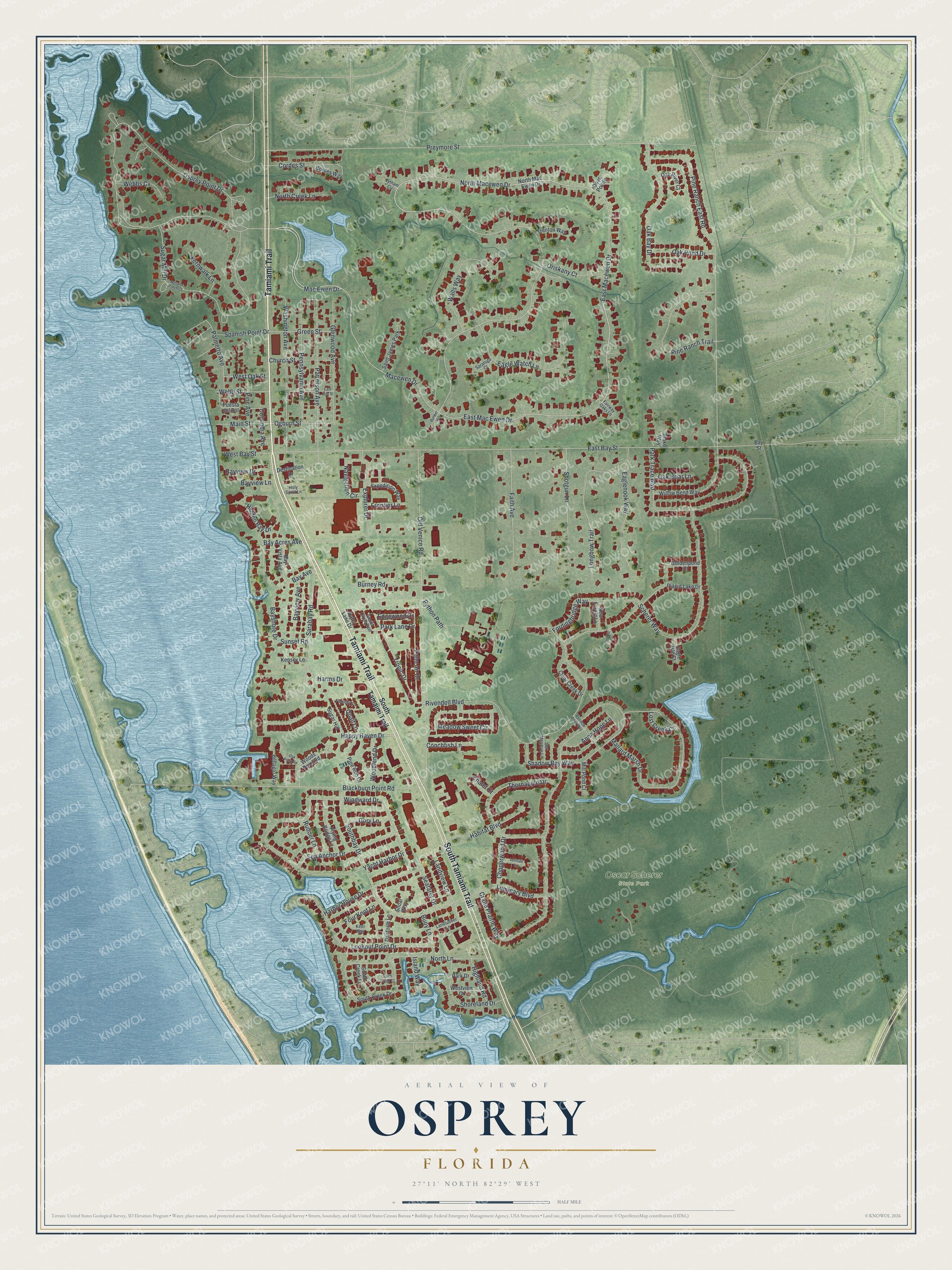 Watermarked full-map preview of Osprey, Florida