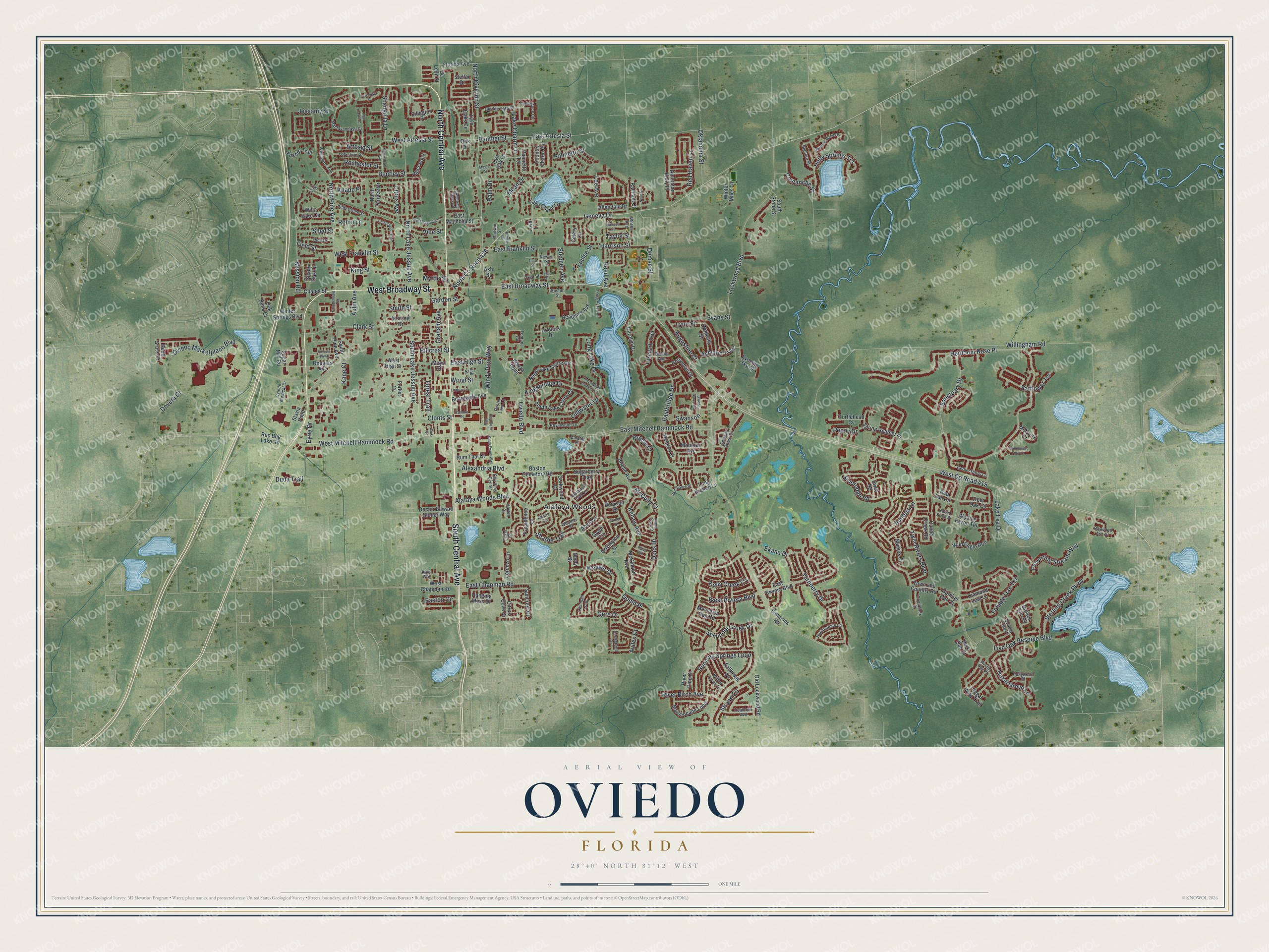 Watermarked full-map preview of Oviedo, Florida