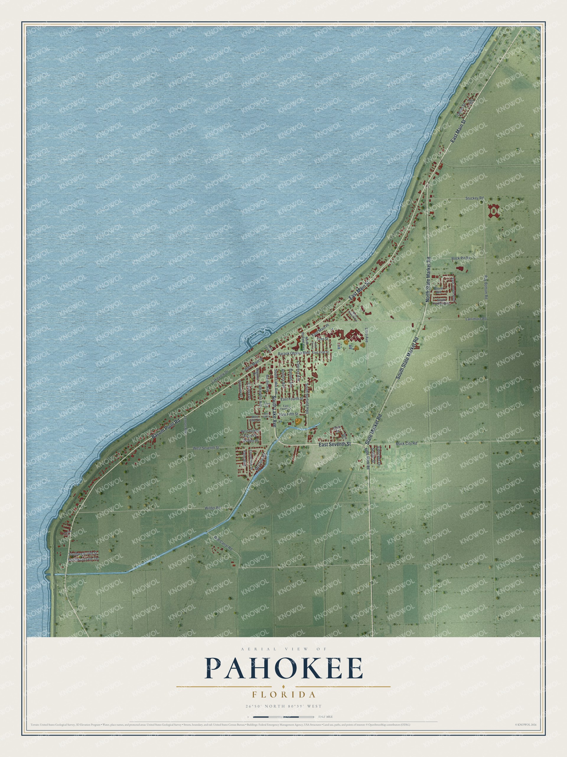 Watermarked full-map preview of Pahokee, Florida
