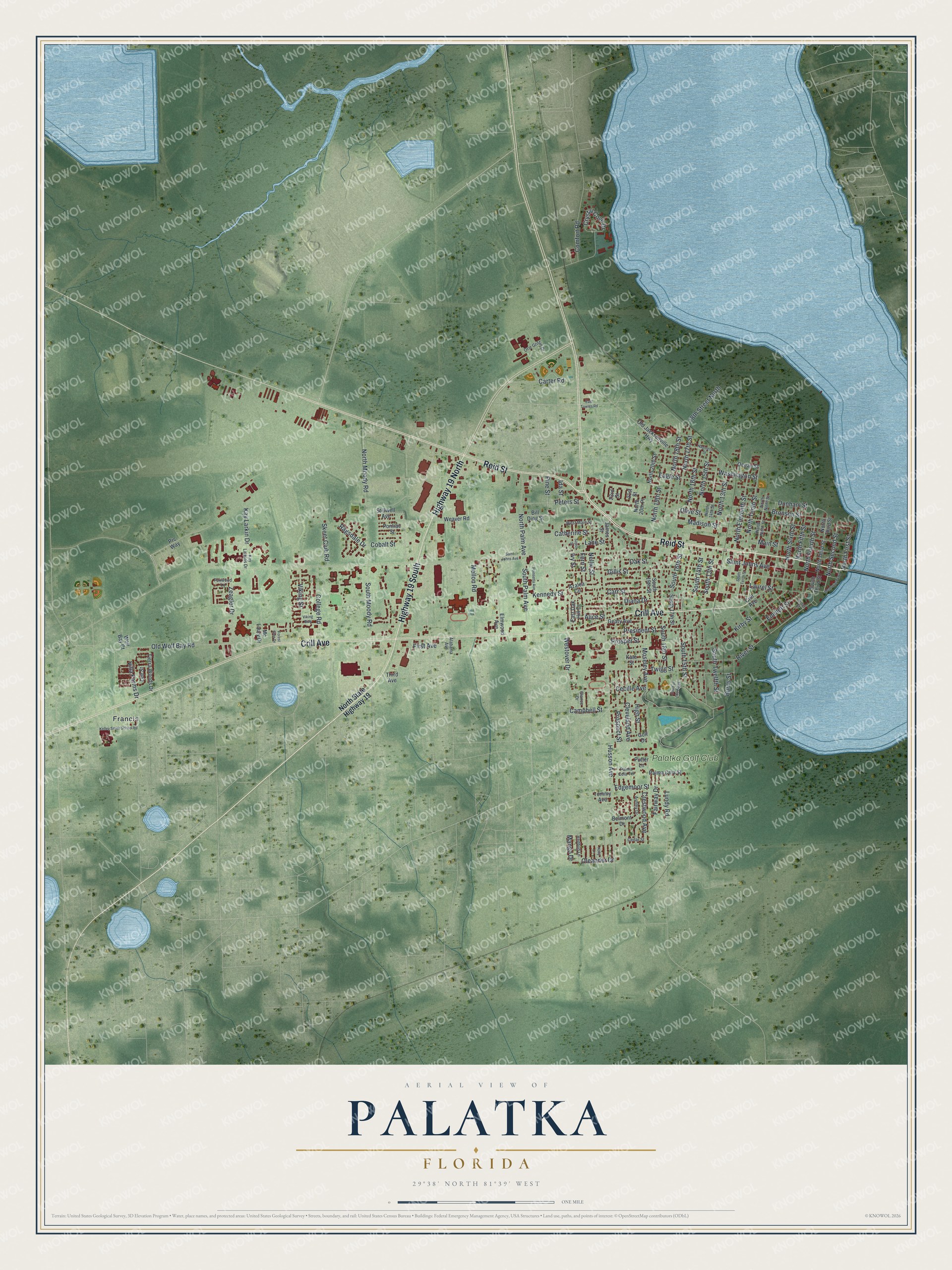 Watermarked full-map preview of Palatka, Florida