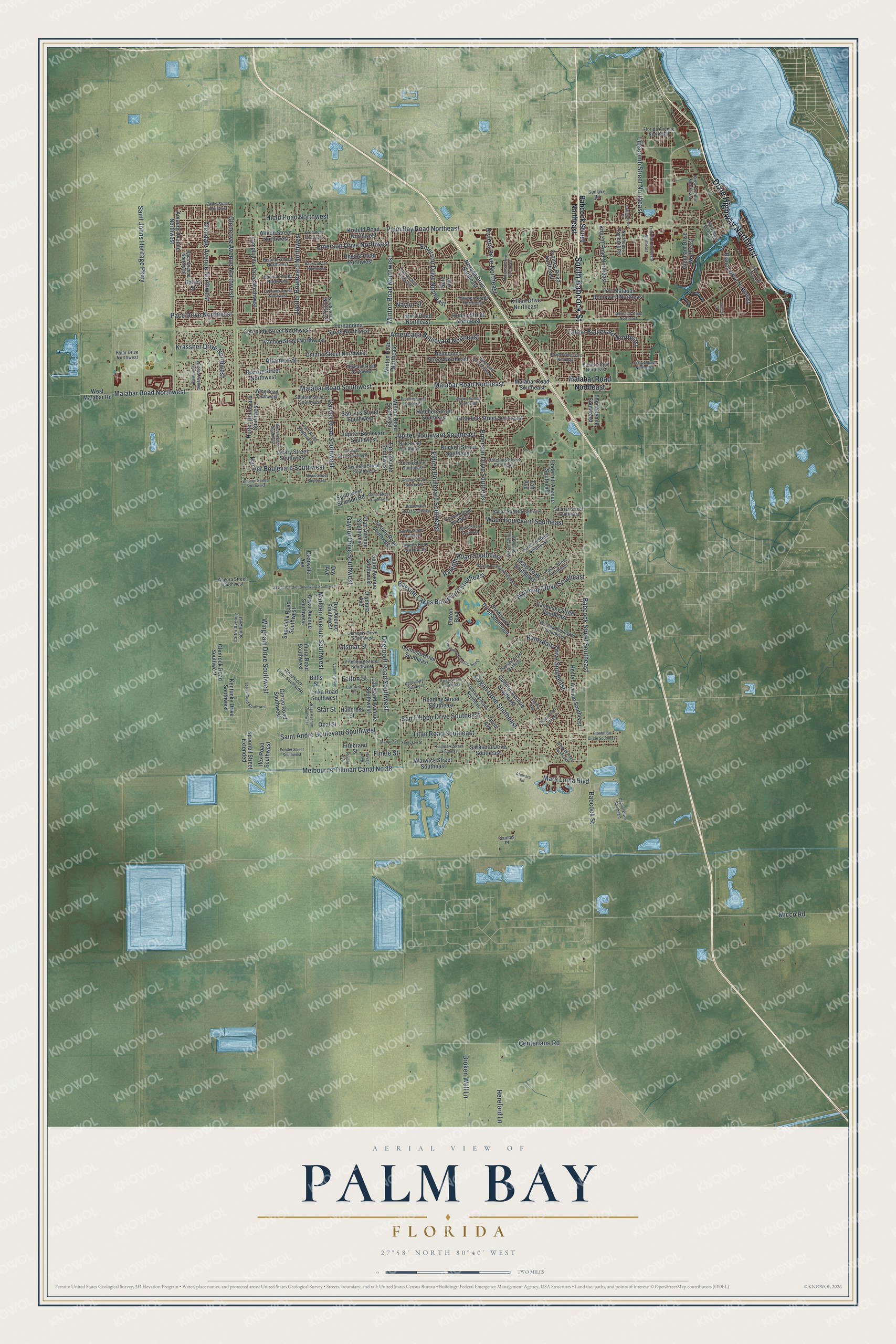 Watermarked full-map preview of Palm Bay, Florida
