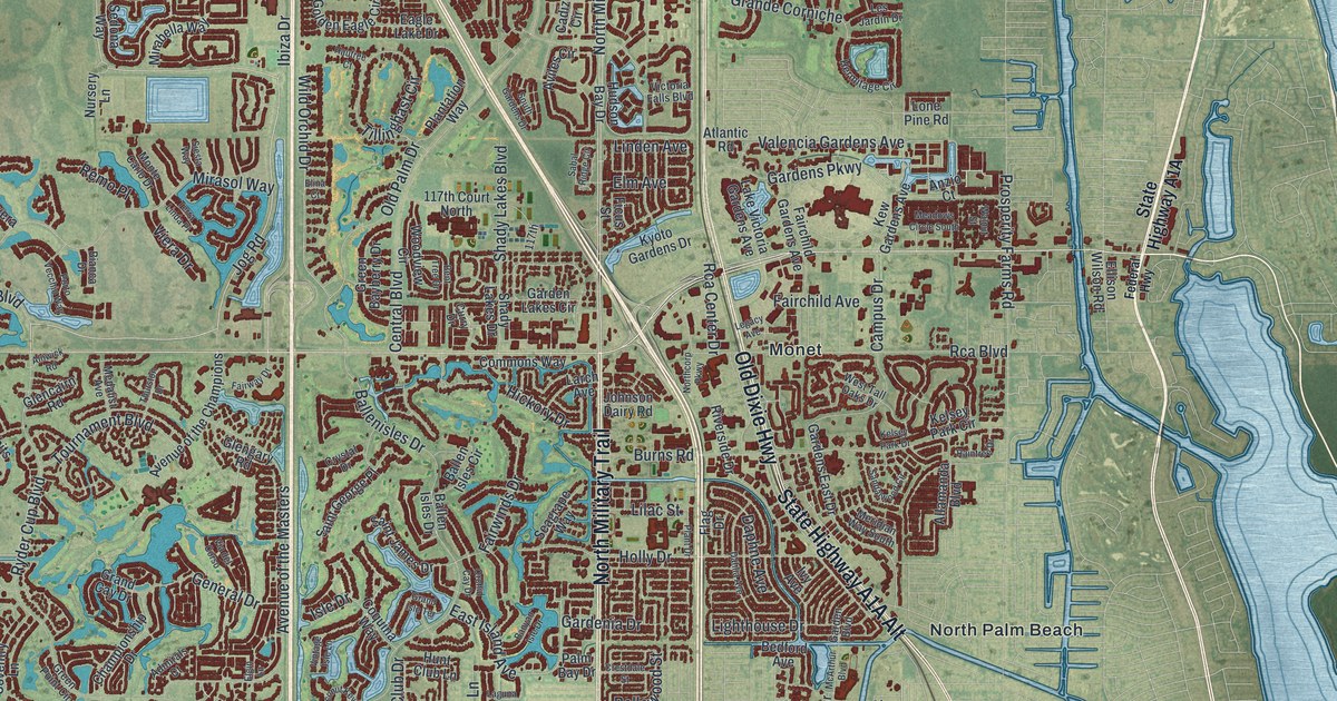 Map of Palm Beach Gardens, Florida