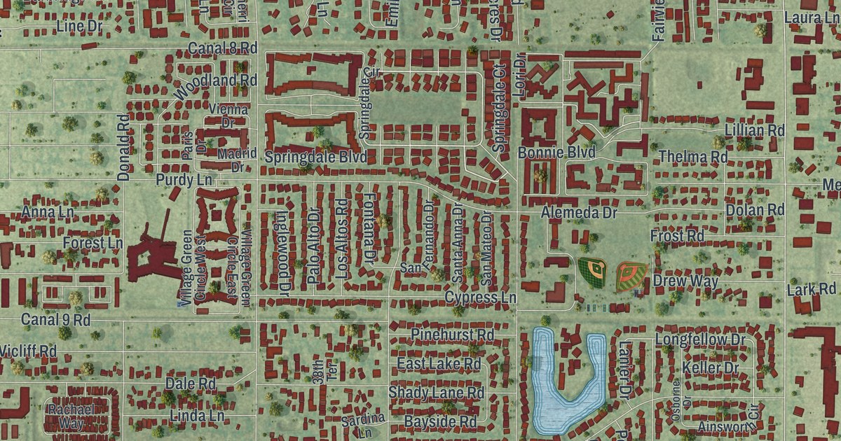 Map of Palm Springs, Florida