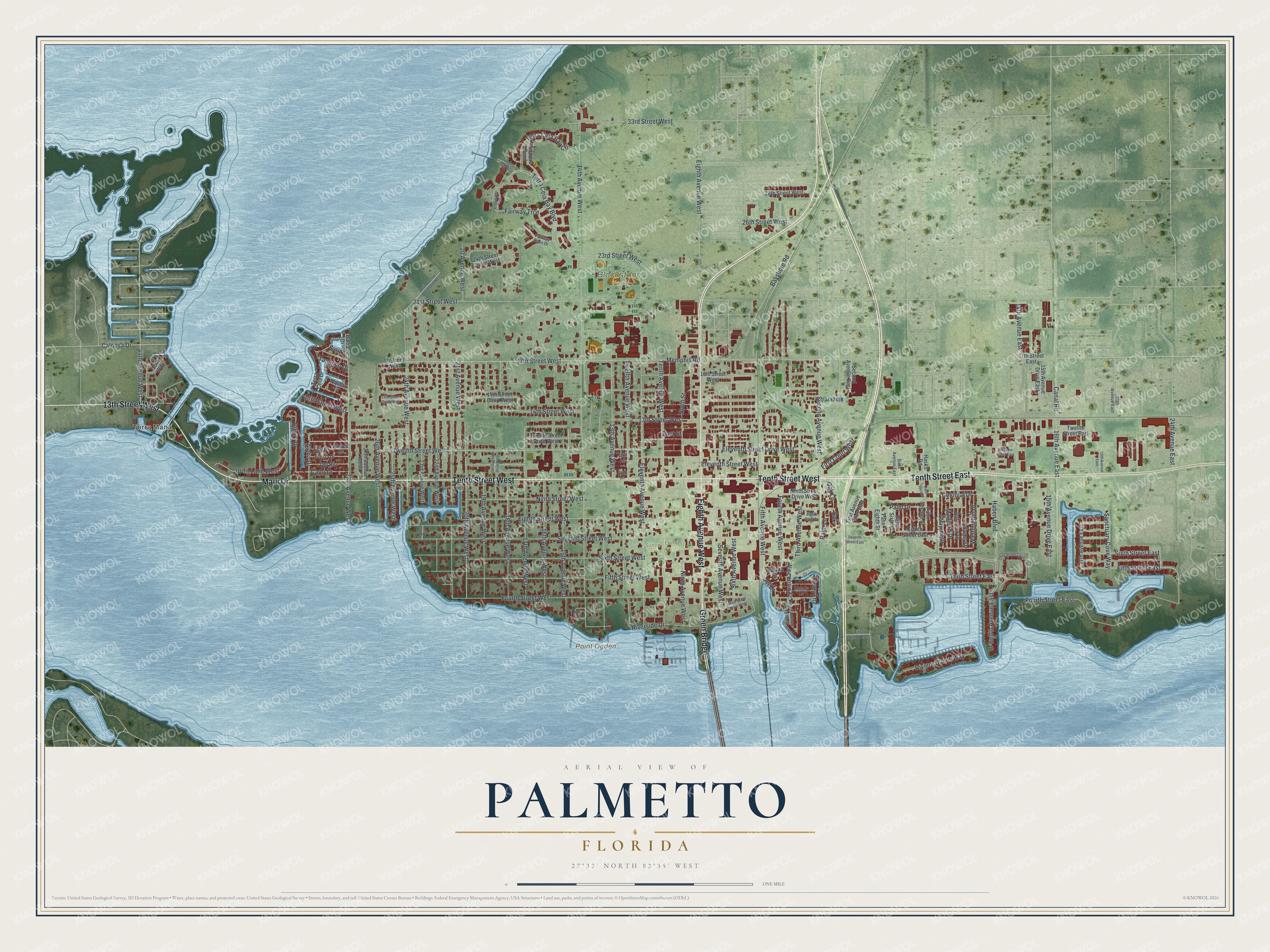 Watermarked full-map preview of Palmetto, Florida
