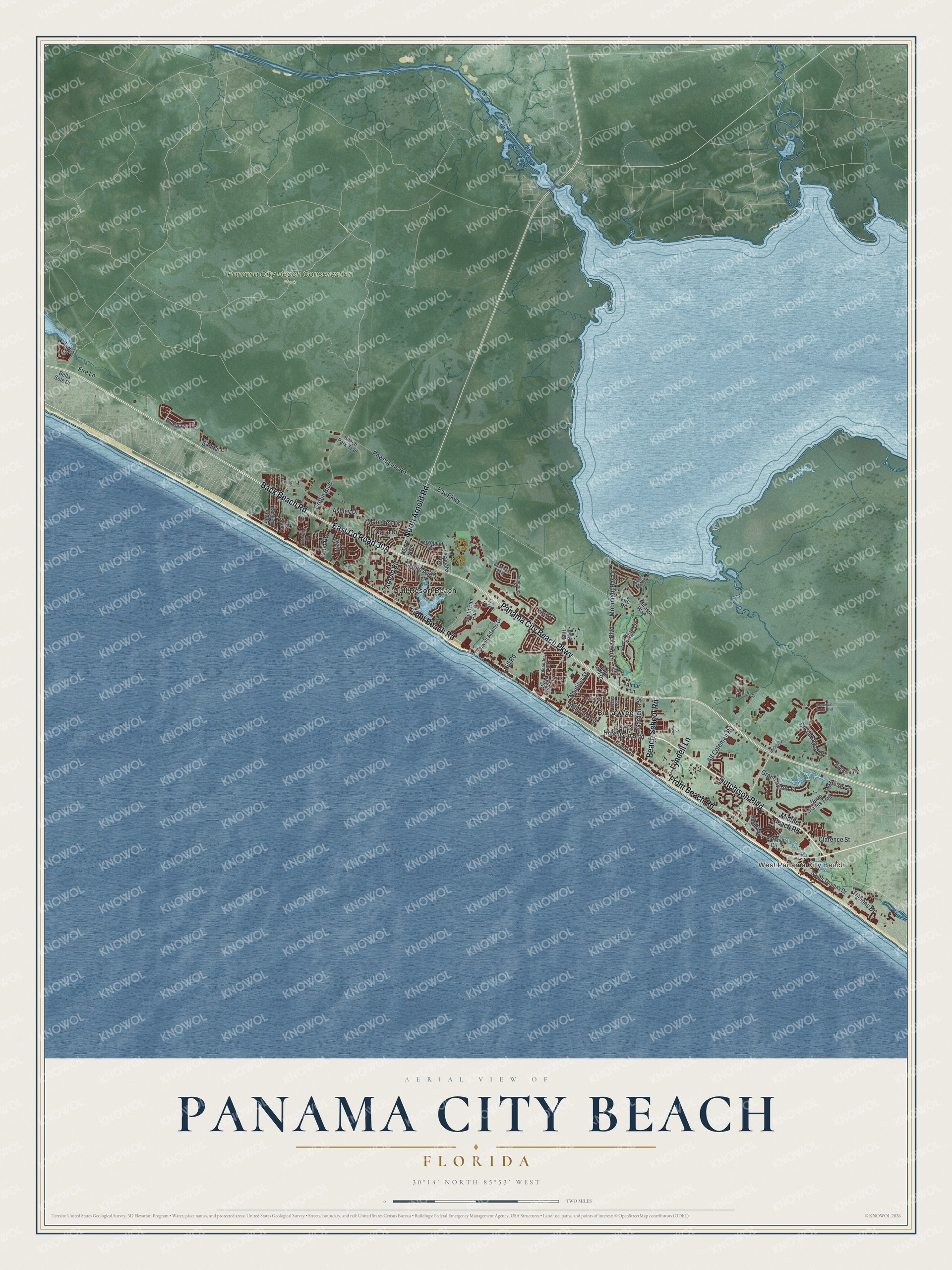 Watermarked full-map preview of Panama City Beach, Florida