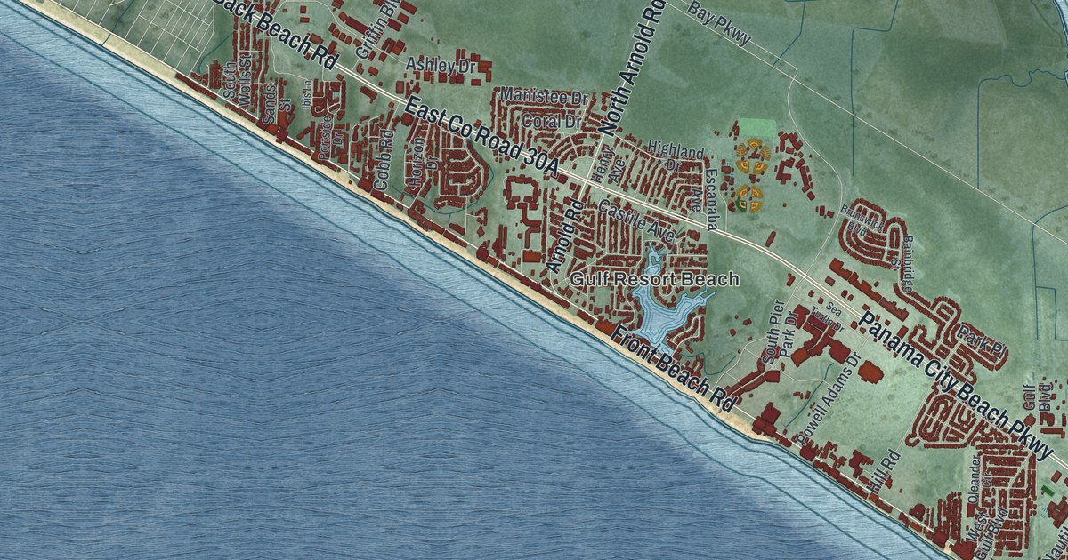 Map of Panama City Beach, Florida