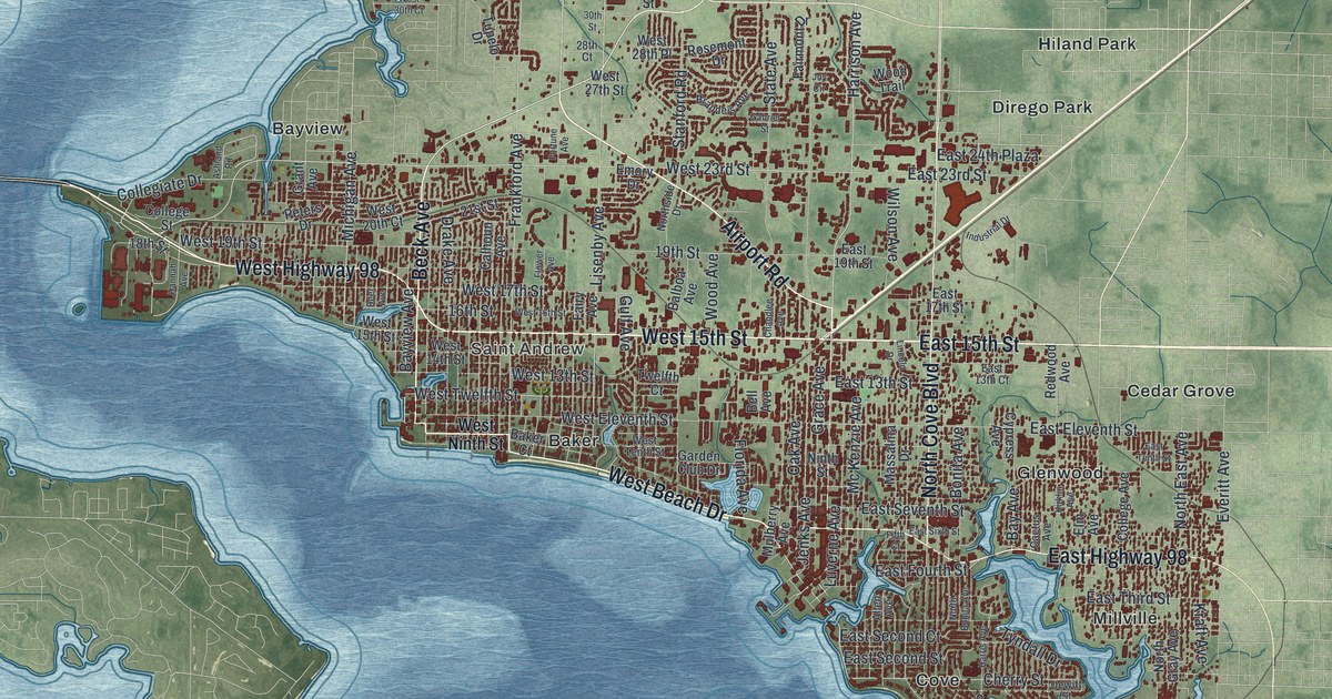 Map of Panama City, Florida
