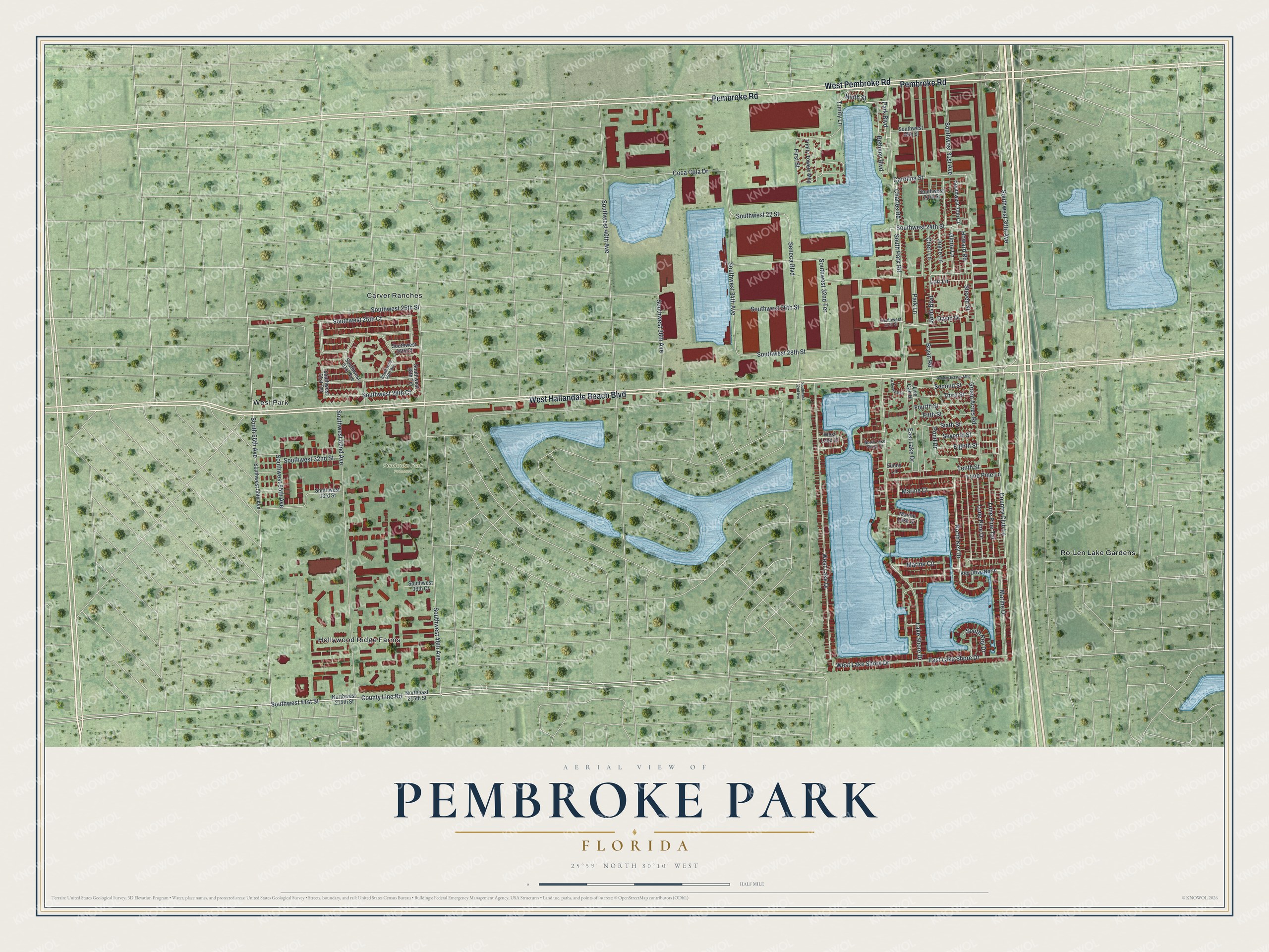 Watermarked full-map preview of Pembroke Park, Florida