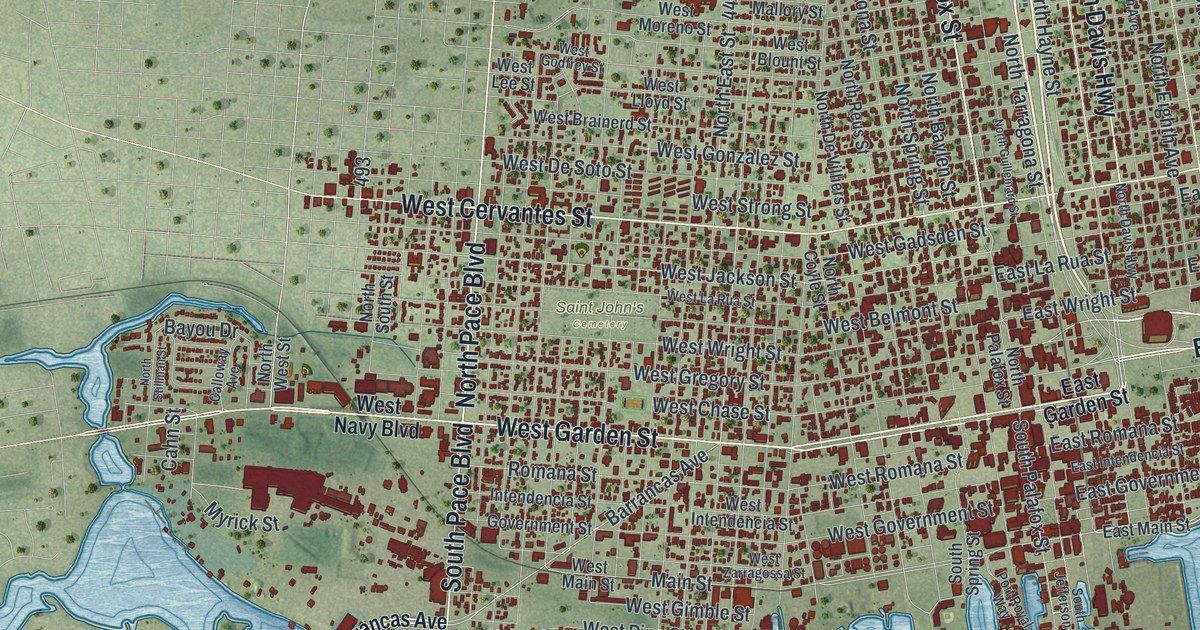 Map of Pensacola, Florida