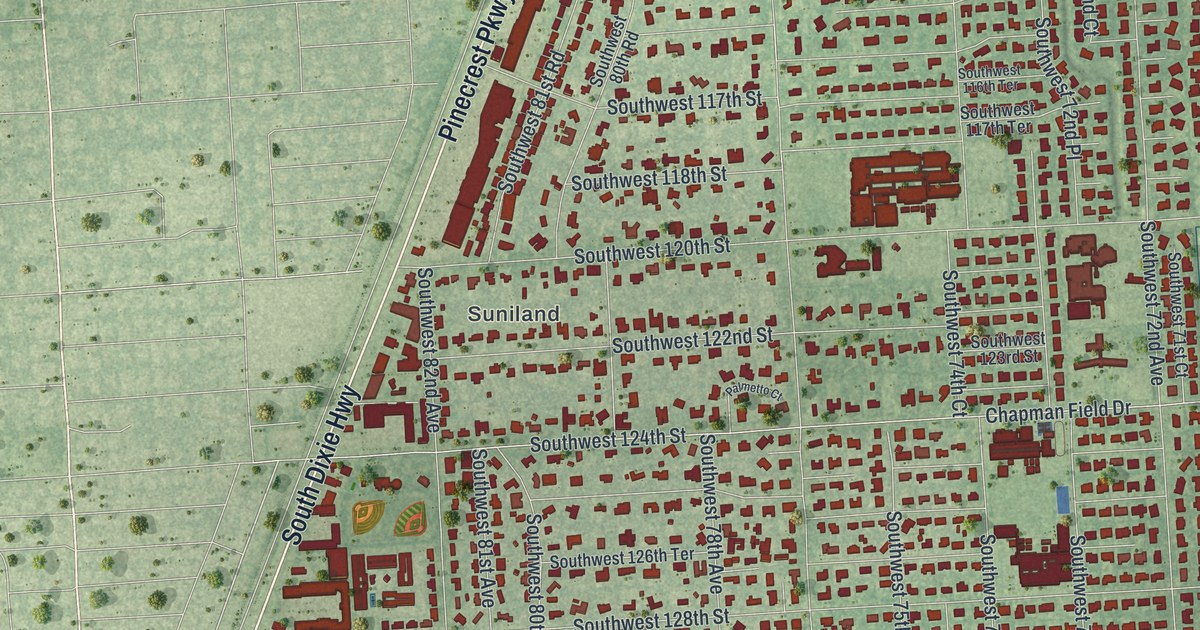 Map of Pinecrest, Florida
