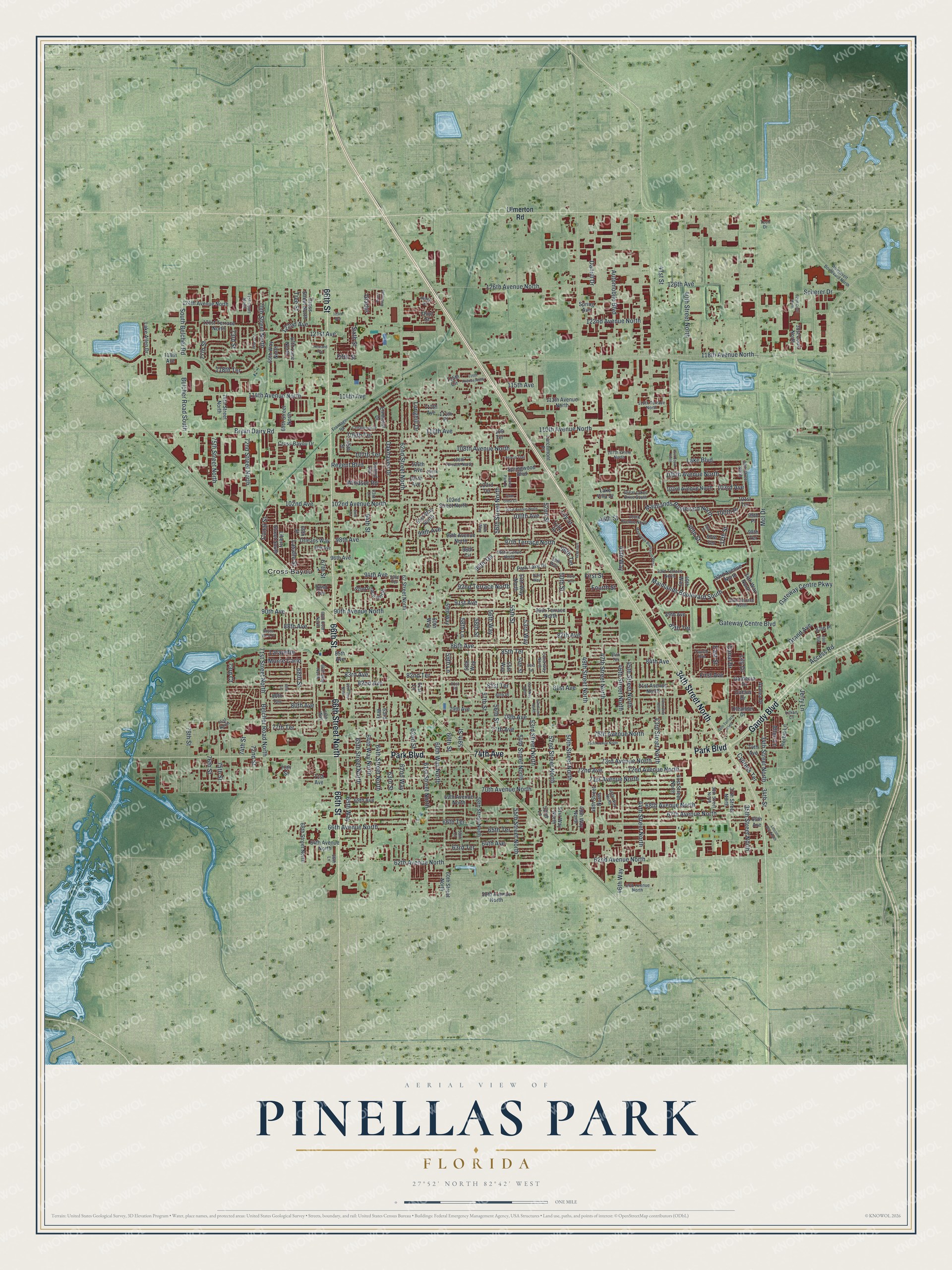 Watermarked full-map preview of Pinellas Park, Florida