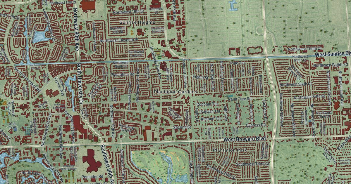 Map of Plantation, Florida