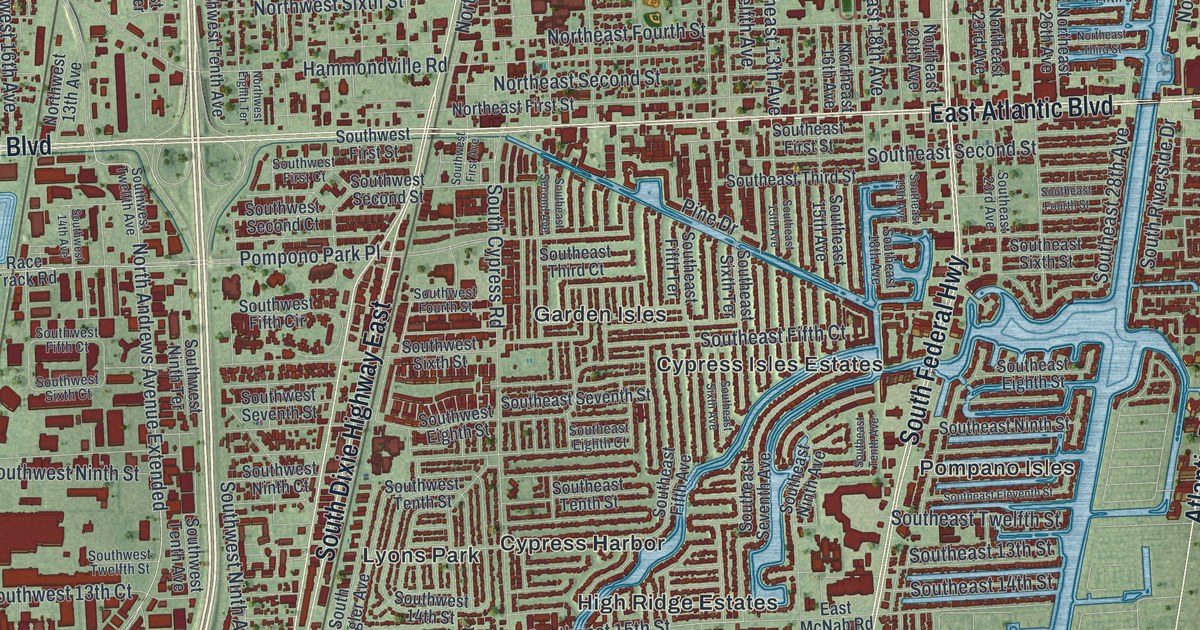 Map of Pompano Beach, Florida