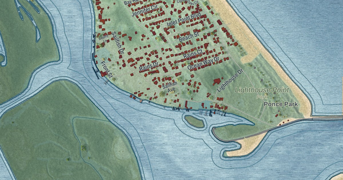 Map of Ponce Inlet, Florida