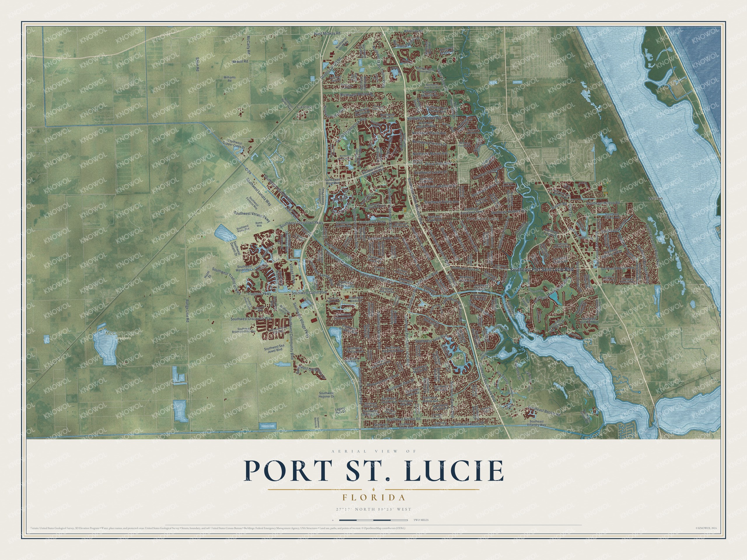 Watermarked full-map preview of Port St. Lucie, Florida