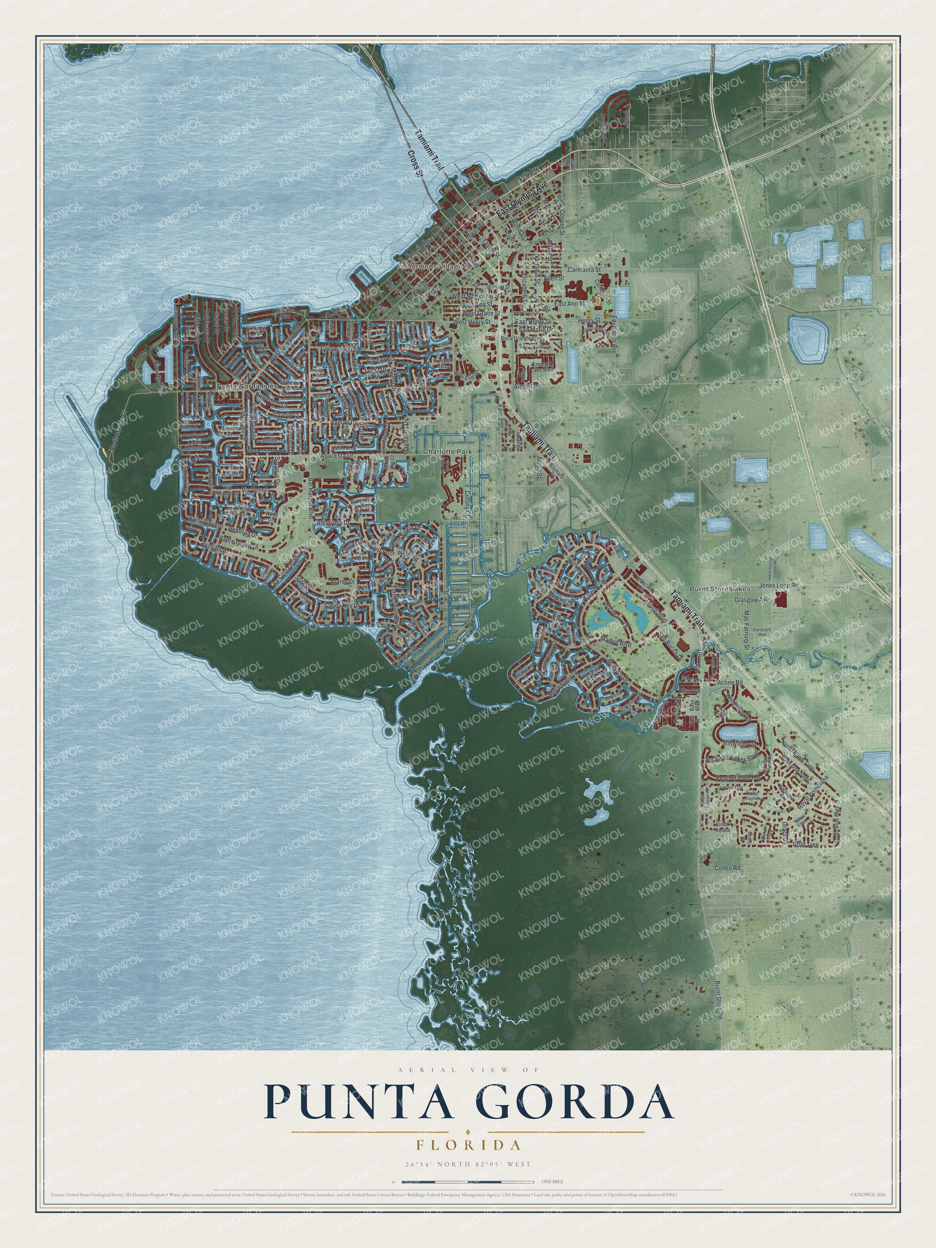 Watermarked full-map preview of Punta Gorda, Florida