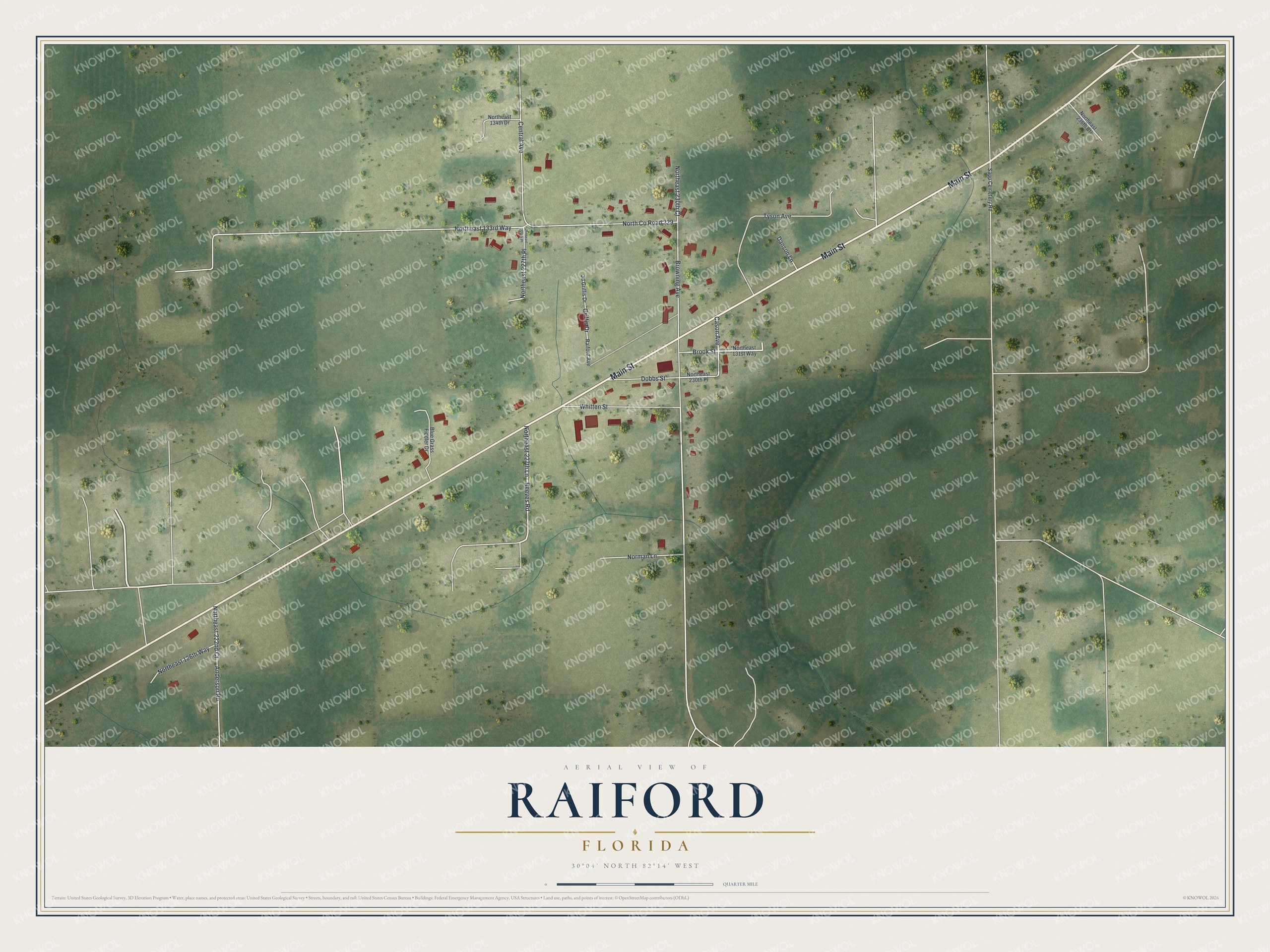 Watermarked full-map preview of Raiford, Florida