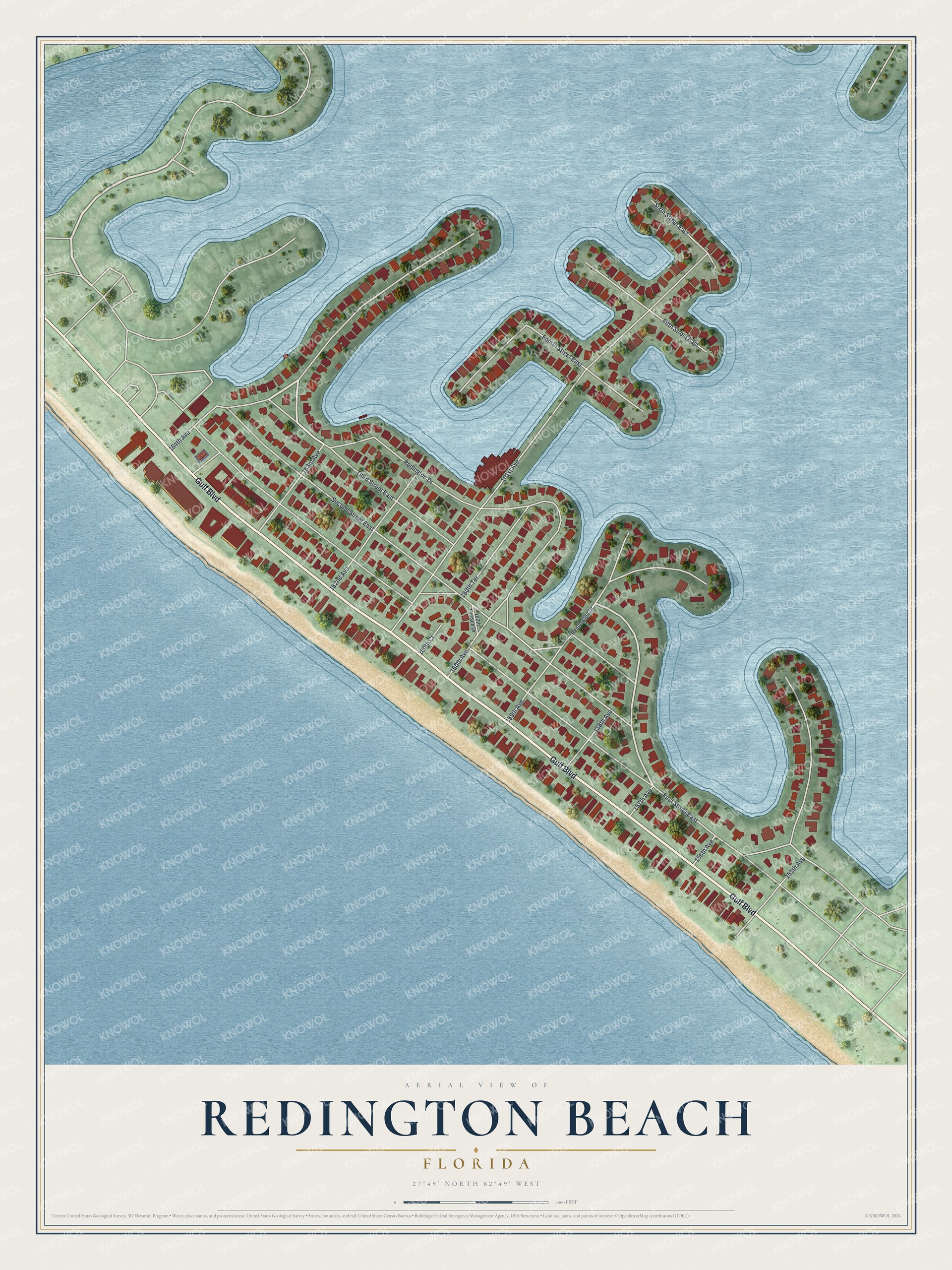 Watermarked full-map preview of Redington Beach, Florida
