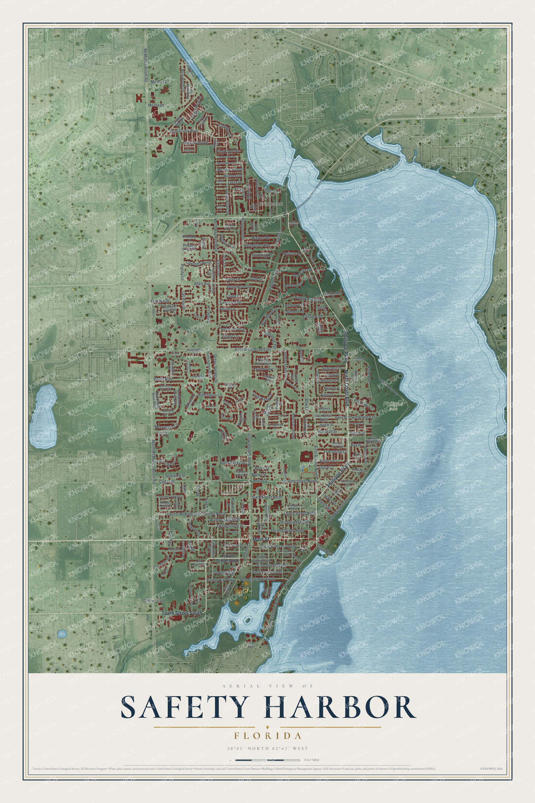Watermarked full-map preview of Safety Harbor, Florida