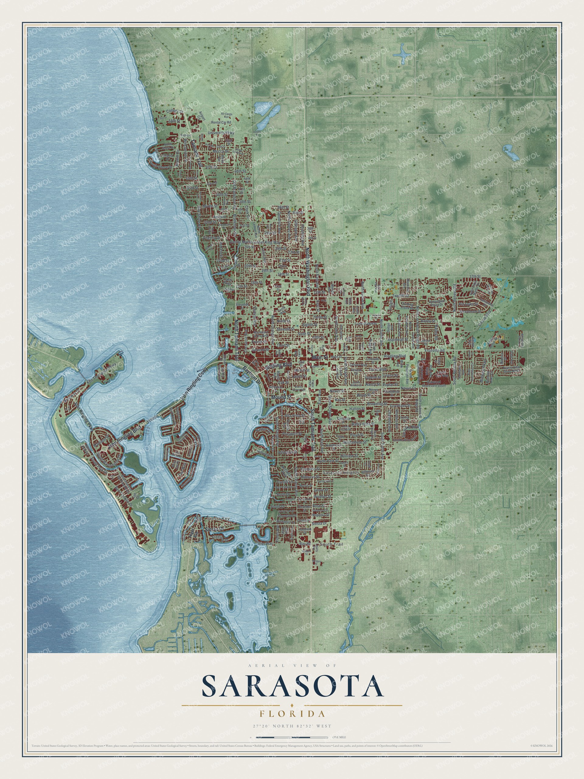 Watermarked full-map preview of Sarasota, Florida