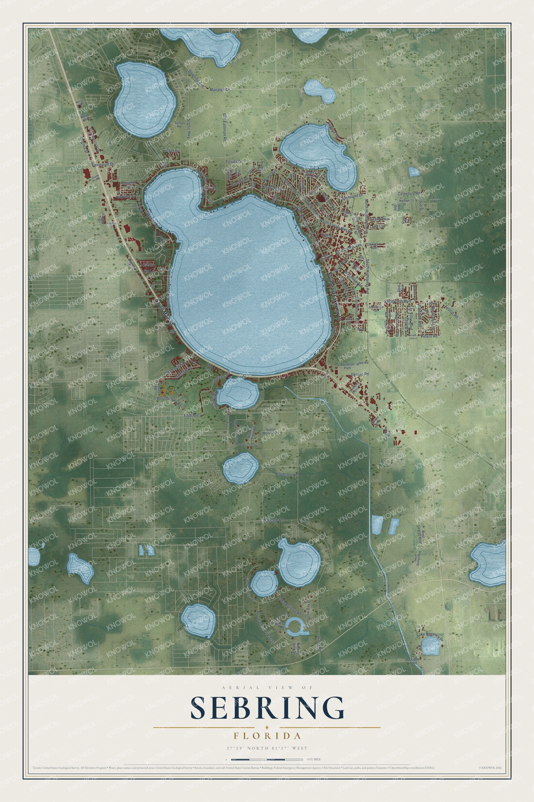 Watermarked full-map preview of Sebring, Florida
