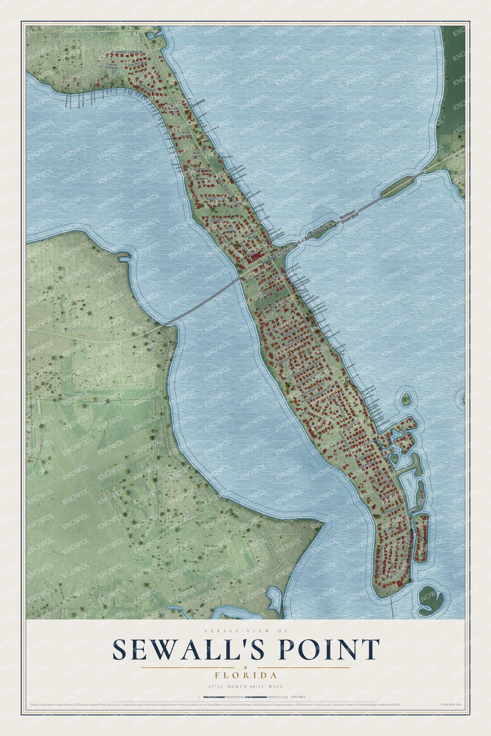 Watermarked full-map preview of Sewall's Point, Florida