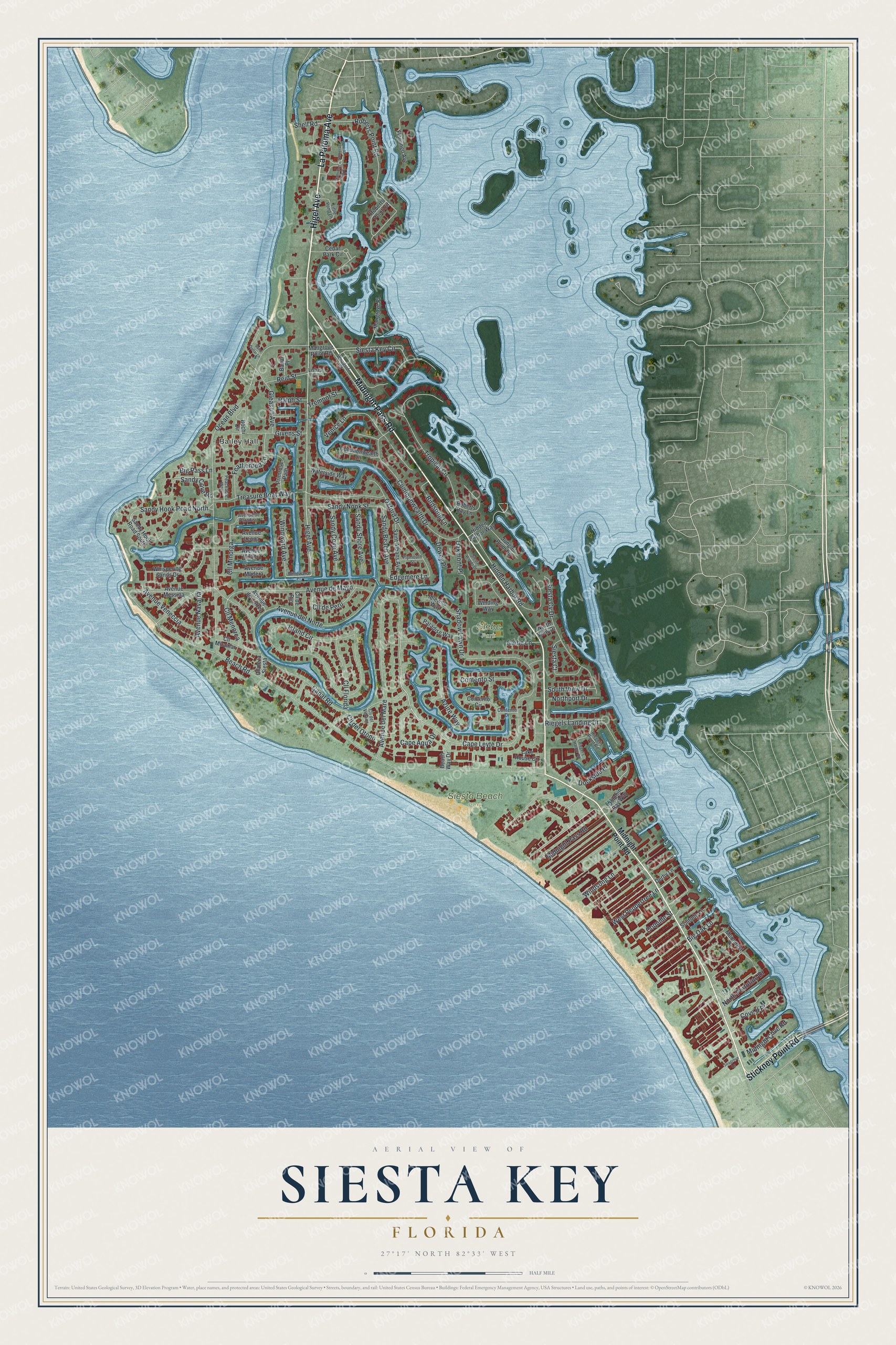 Watermarked full-map preview of Siesta Key, Florida