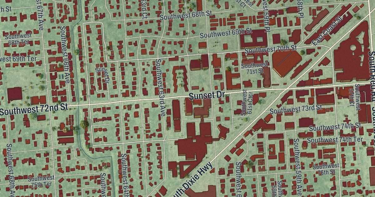 Map of South Miami, Florida