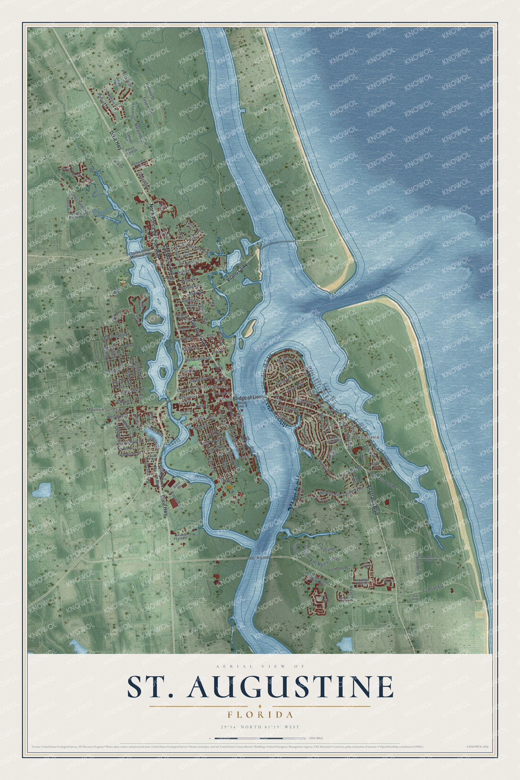 Watermarked full-map preview of St. Augustine, Florida