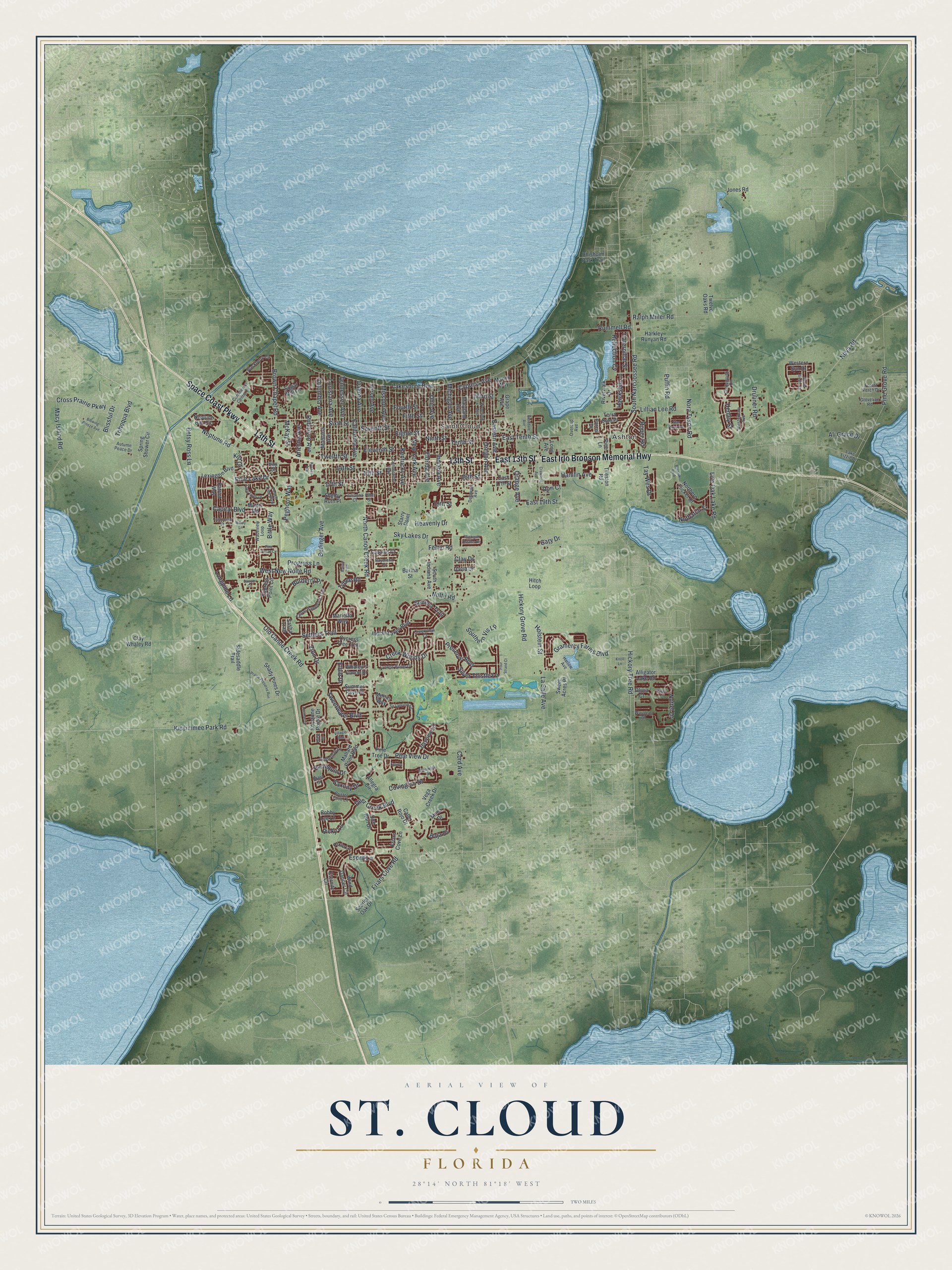 Watermarked full-map preview of St. Cloud, Florida