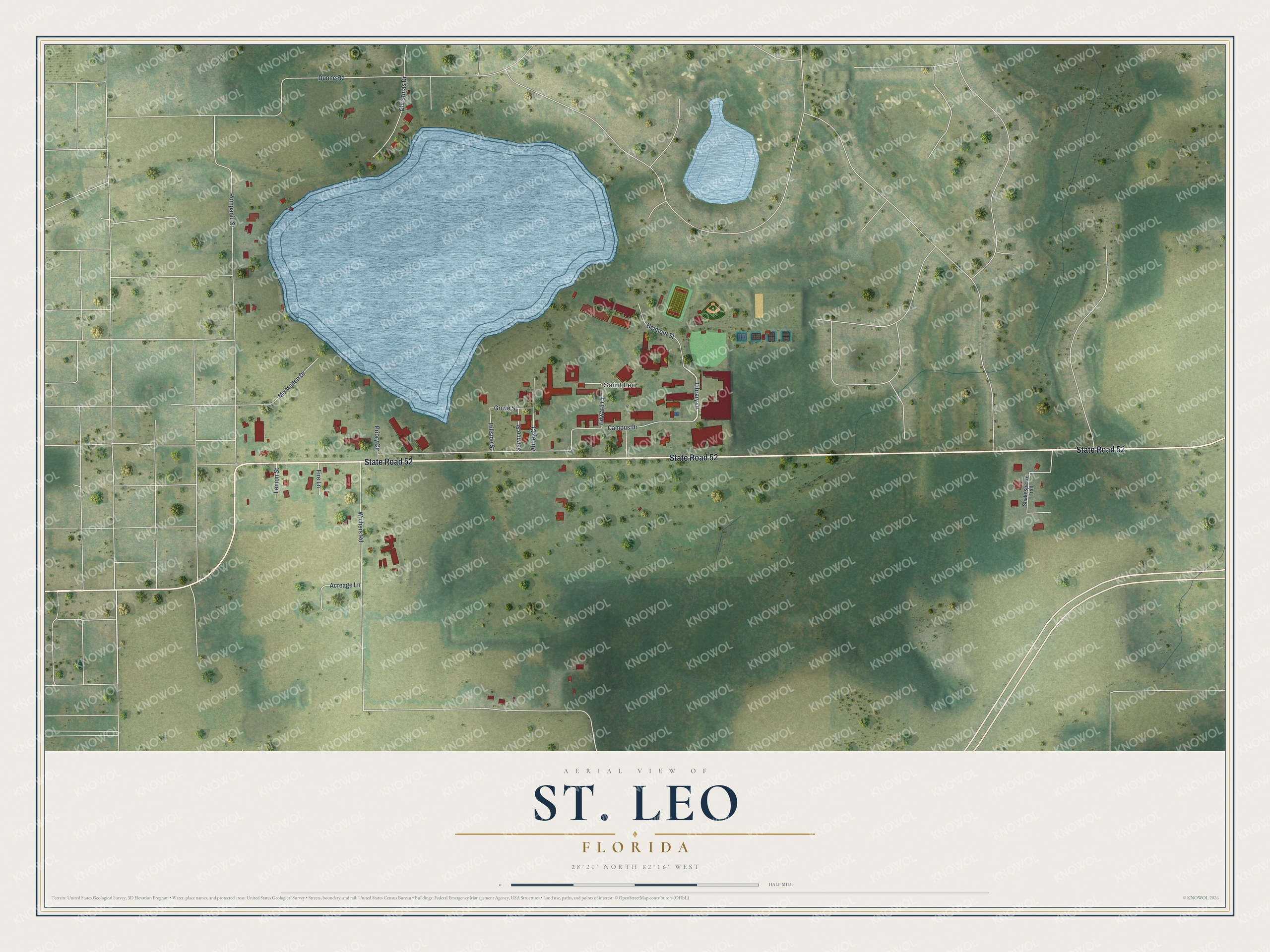 Watermarked full-map preview of St. Leo, Florida