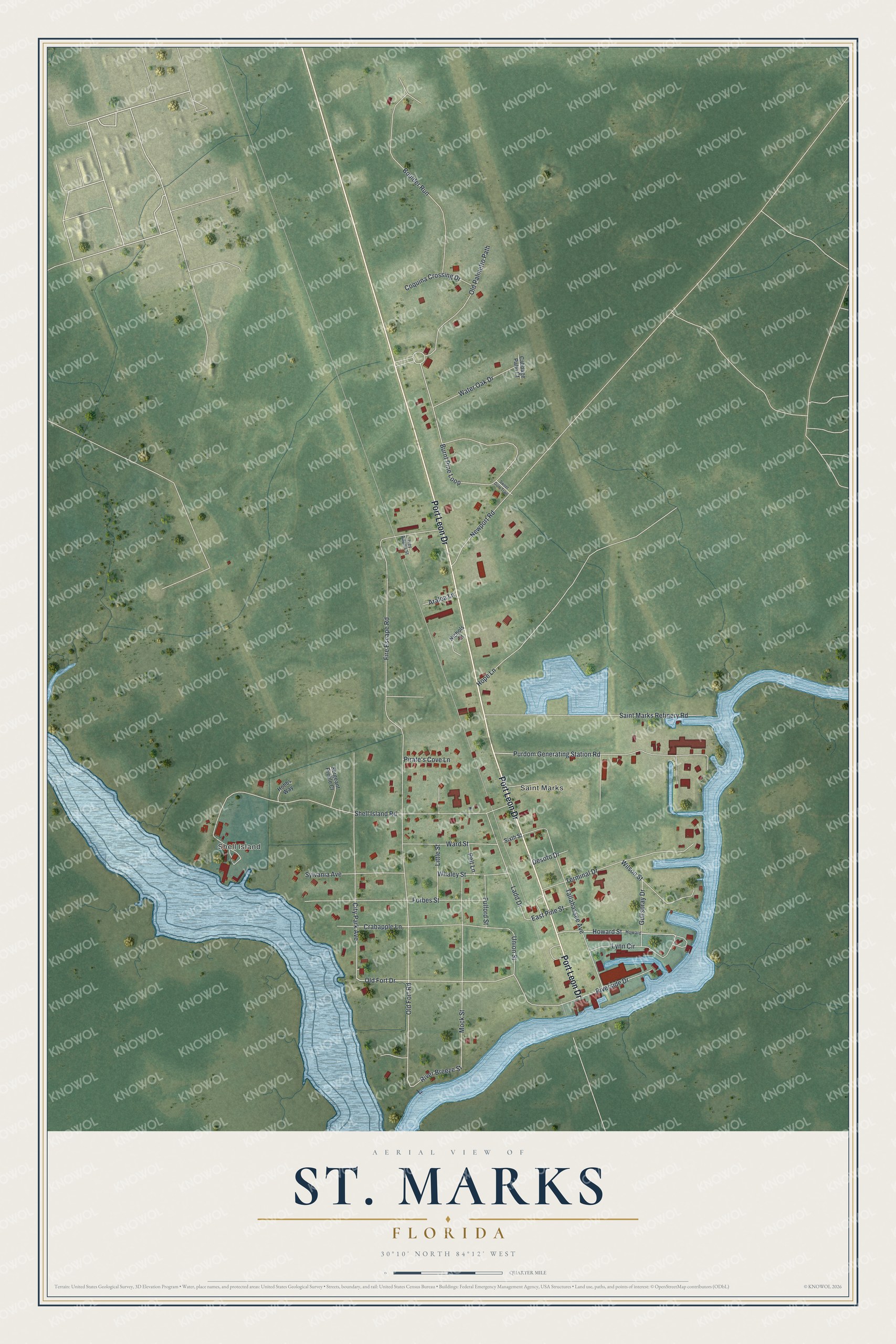 Watermarked full-map preview of St. Marks, Florida