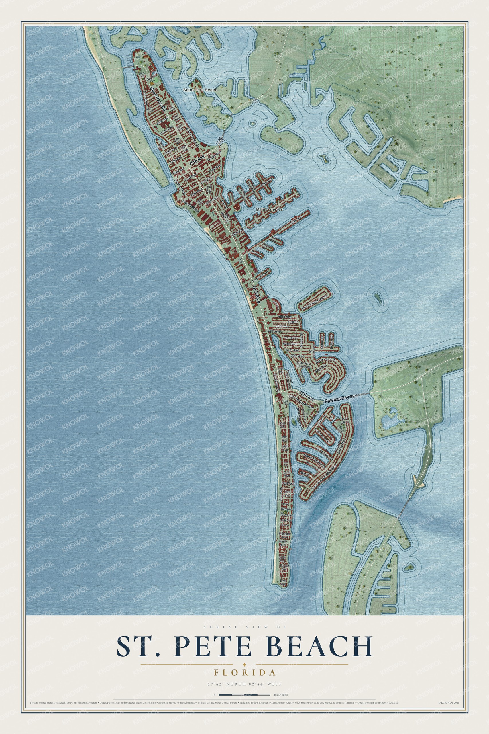 Watermarked full-map preview of St. Pete Beach, Florida