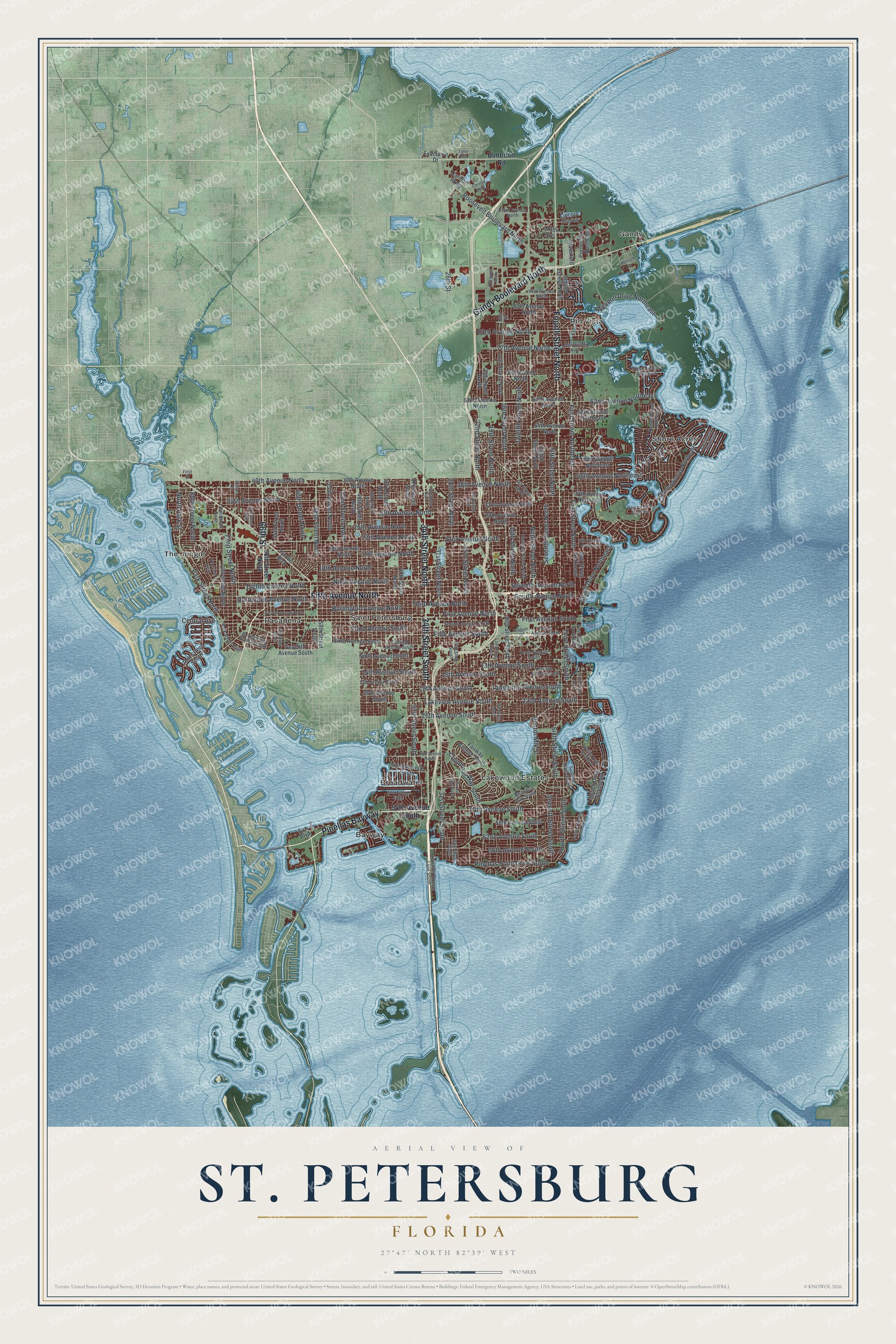 Watermarked full-map preview of St. Petersburg, Florida
