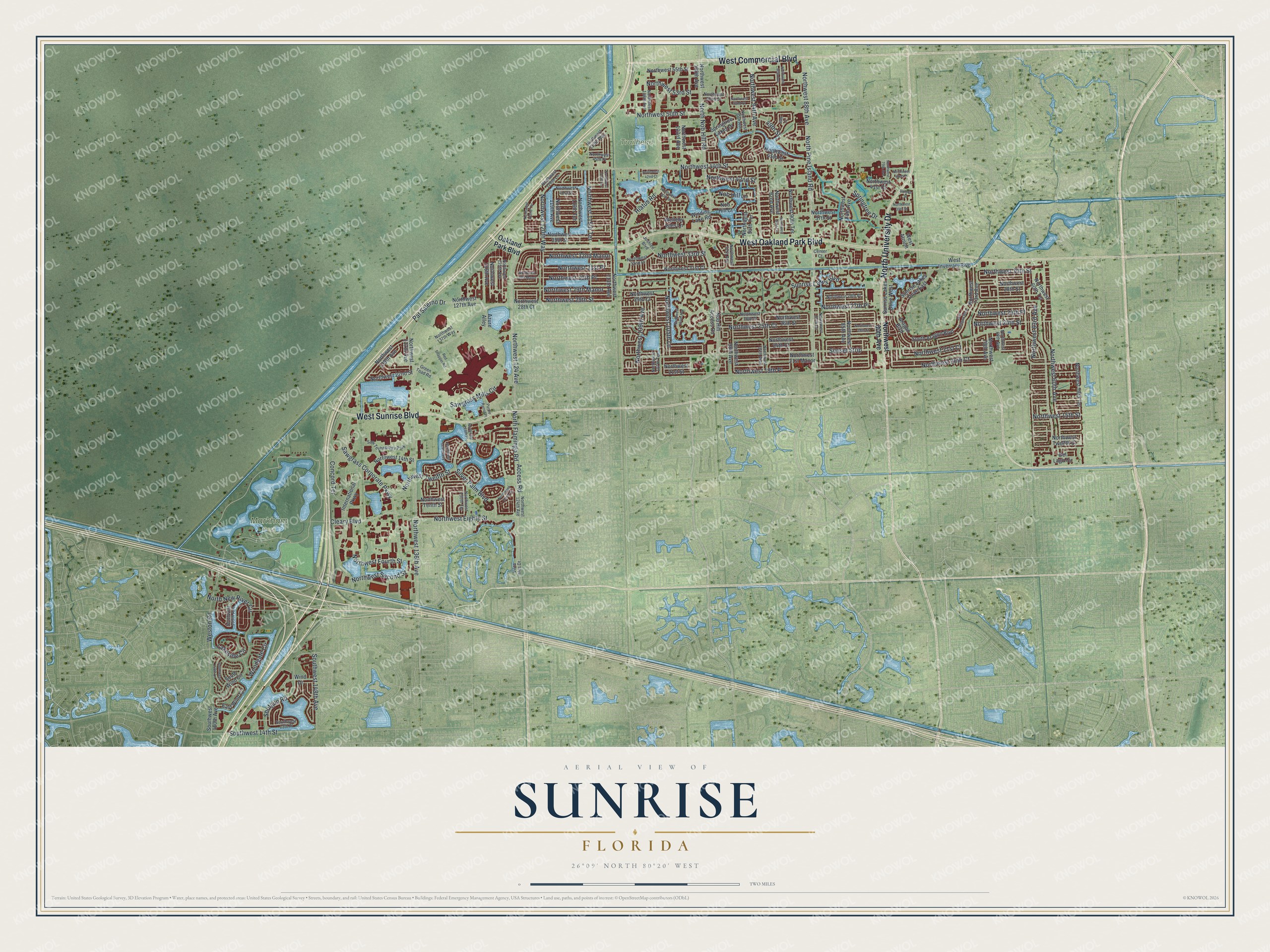 Watermarked full-map preview of Sunrise, Florida