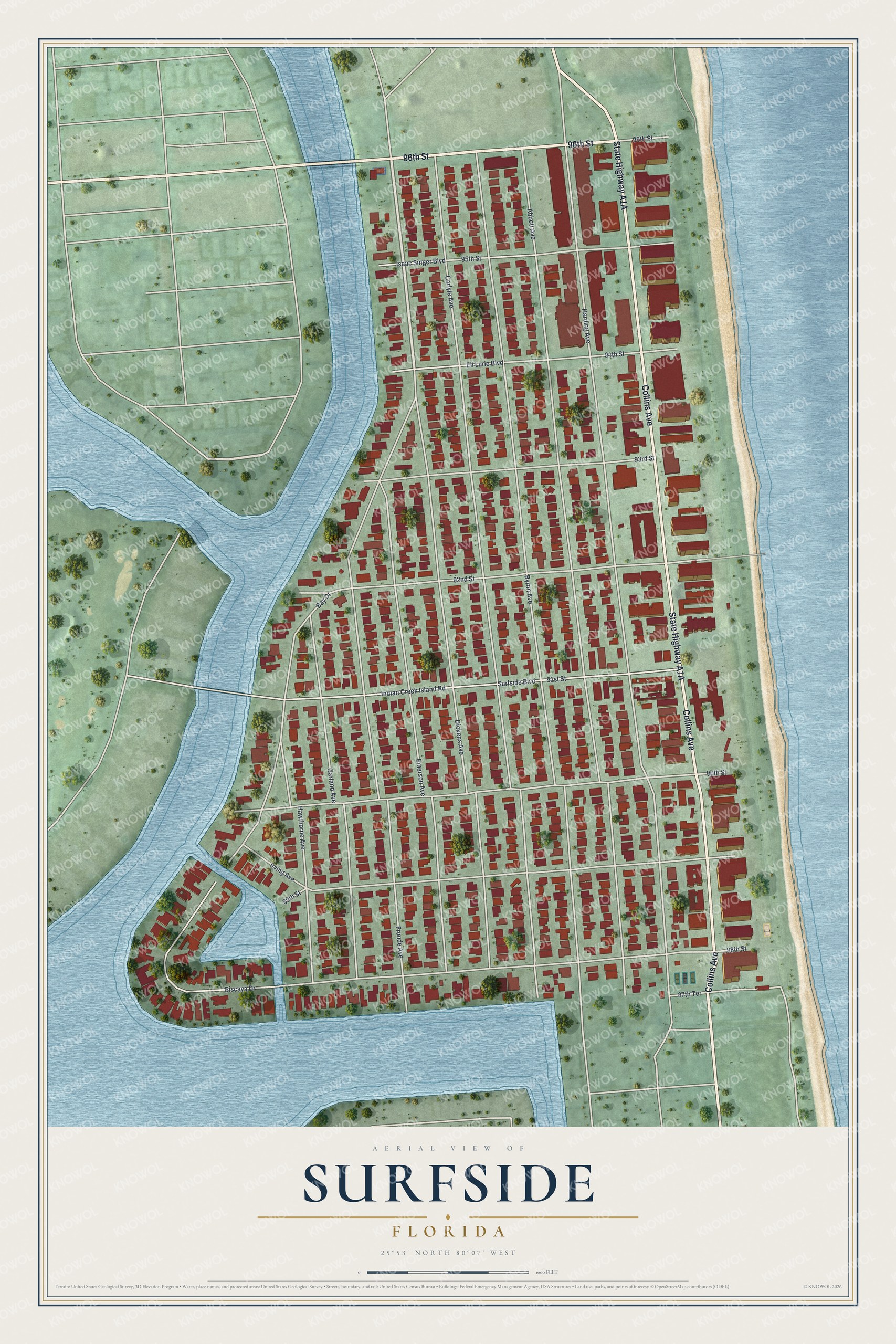 Watermarked full-map preview of Surfside, Florida