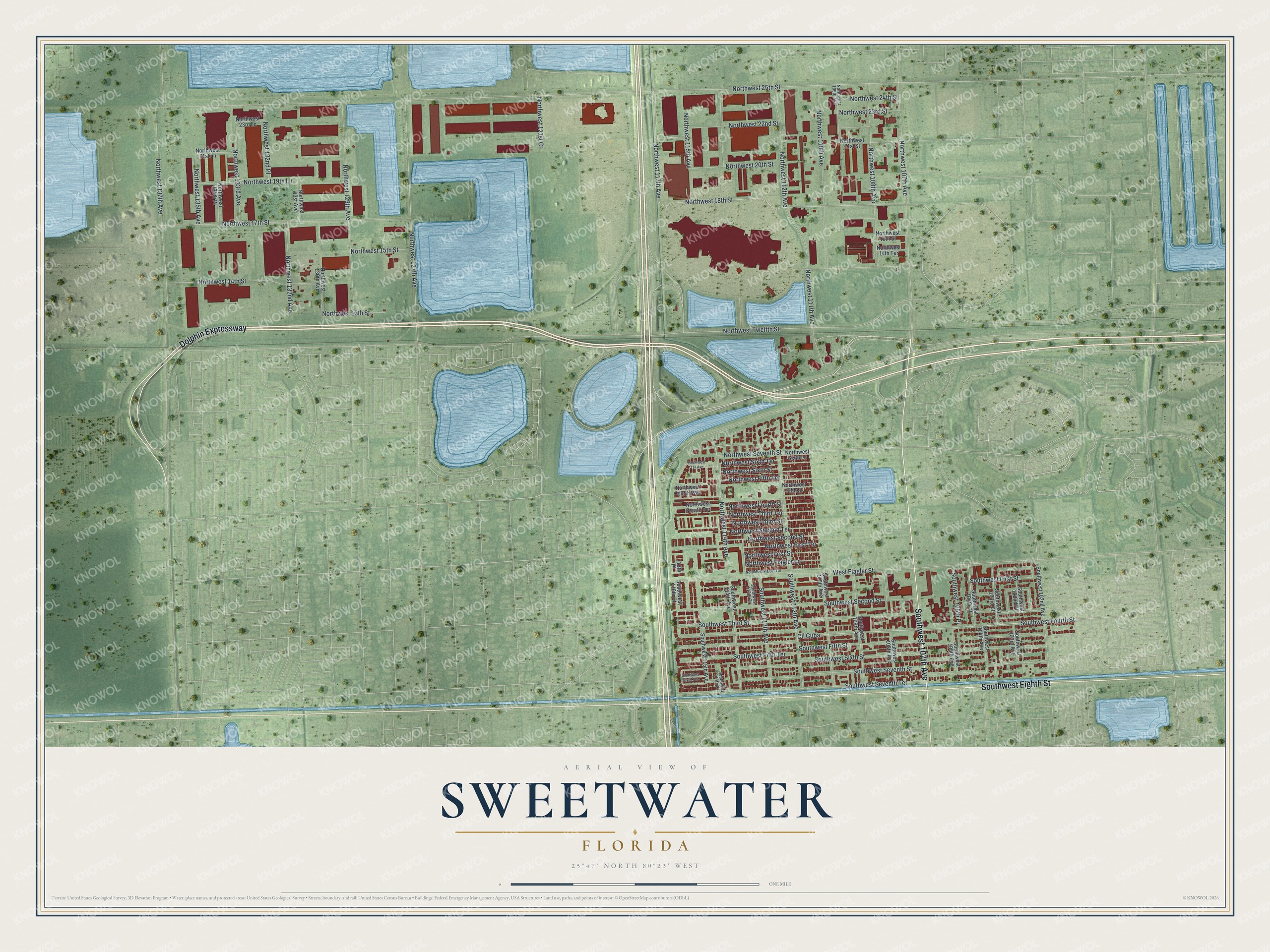 Watermarked full-map preview of Sweetwater, Florida