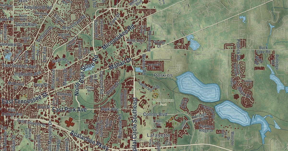 Map of Tallahassee, Florida