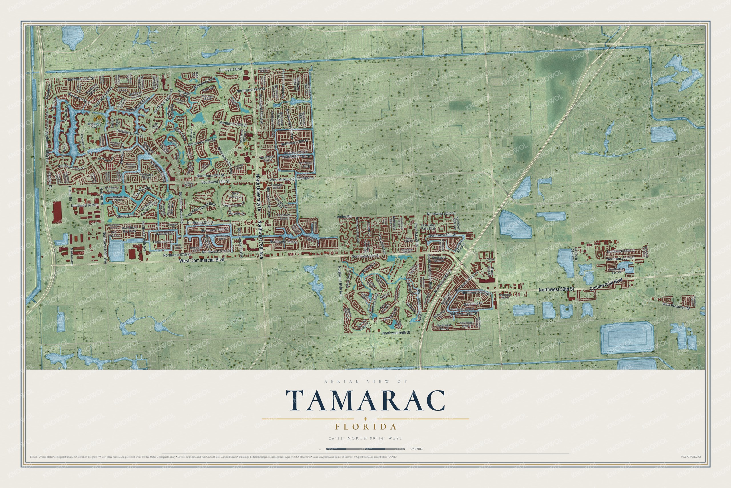 Watermarked full-map preview of Tamarac, Florida